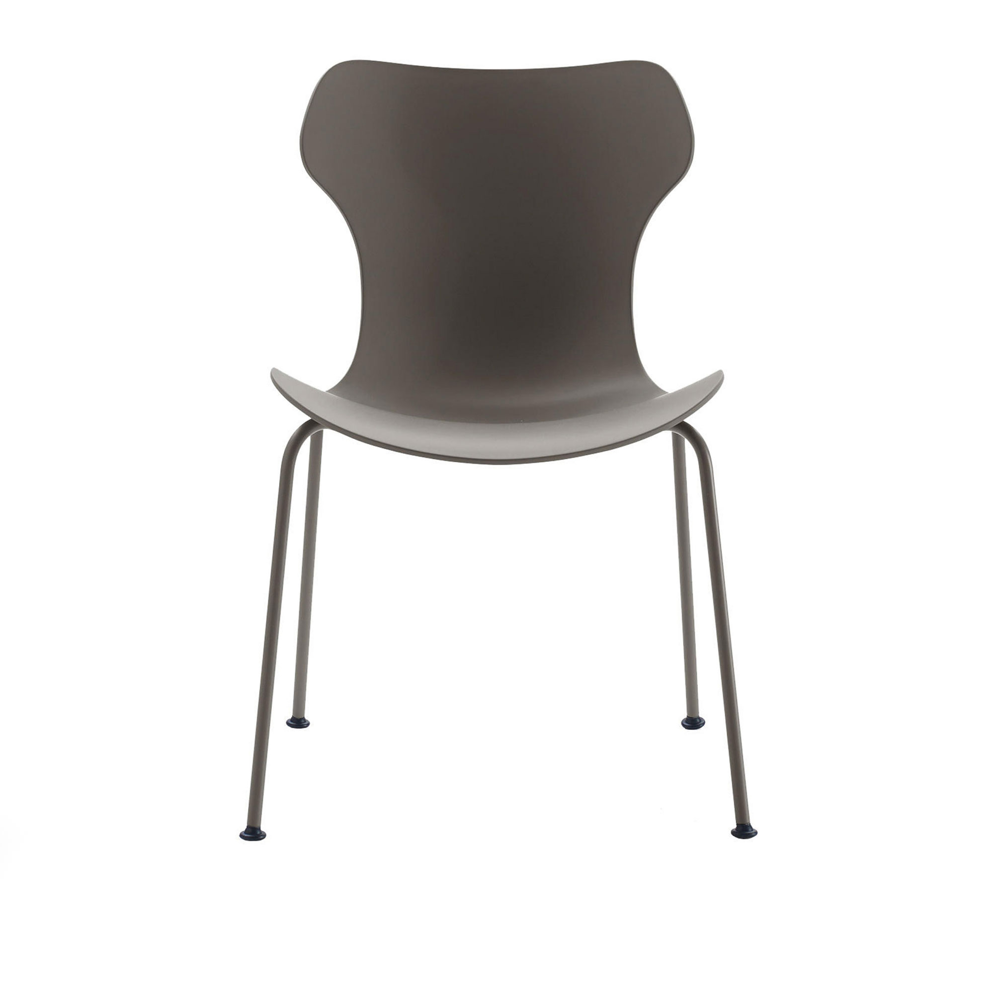 B&B Italia - Papilio Shell - Stol, Sits: Grå, Ram: Ljust borstad aluminium - Matstolar - Naoto Fukasawa - Grå - Metall/Plast