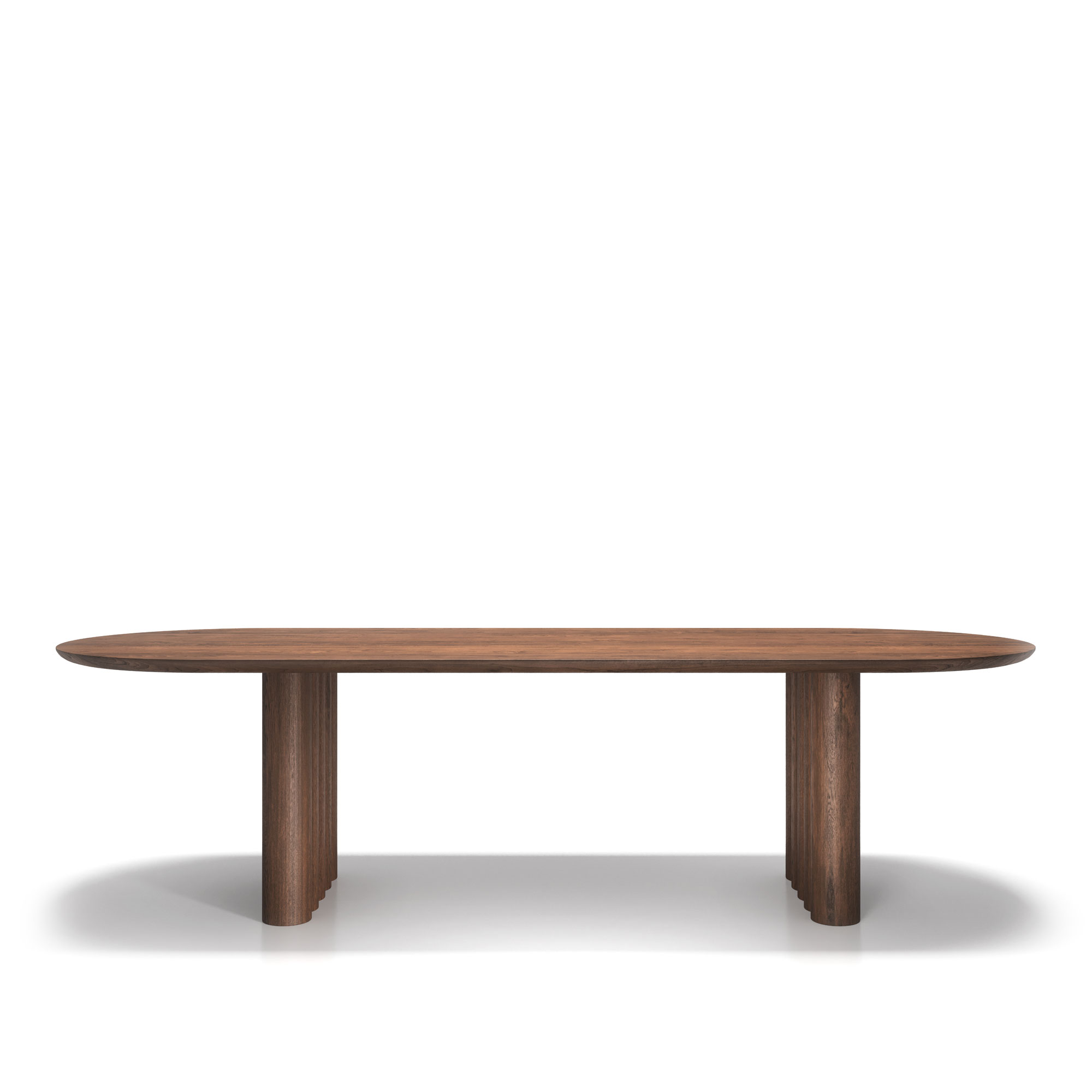 Dk3 - Plush Table Oval 30mm tabletop 130mm legs L300 x W100 x H72 cm Max 2 extension leaves Smoked oak - oil - Matbord - Jacob Plejdrup - Brun - Trä | Möbler - Bord - Matbord | Möbelexperten