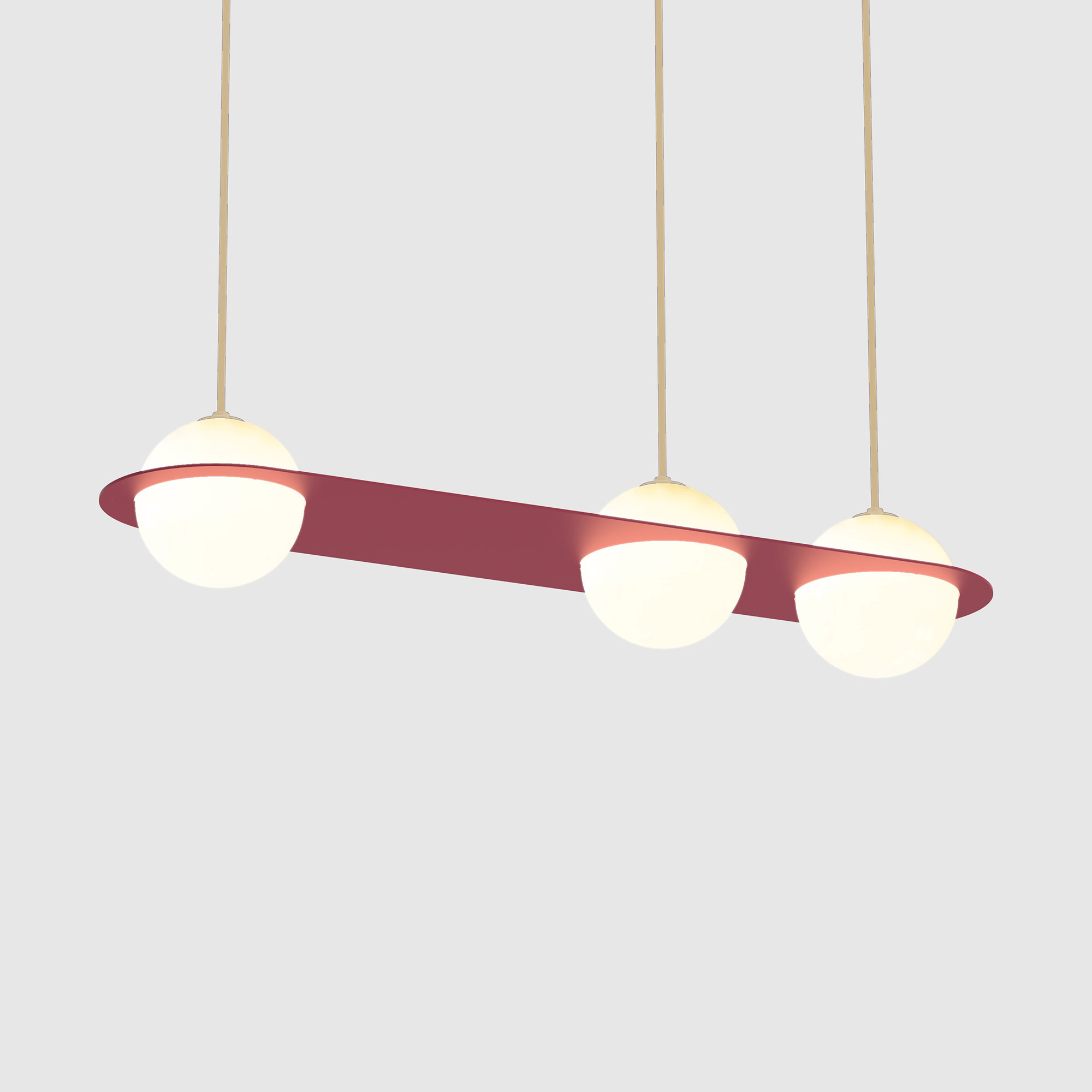 Lambert & Fils - Laurent 07, Angle, Burgundy frame, Sand wires, Black canopy - Pendellampor - Lila