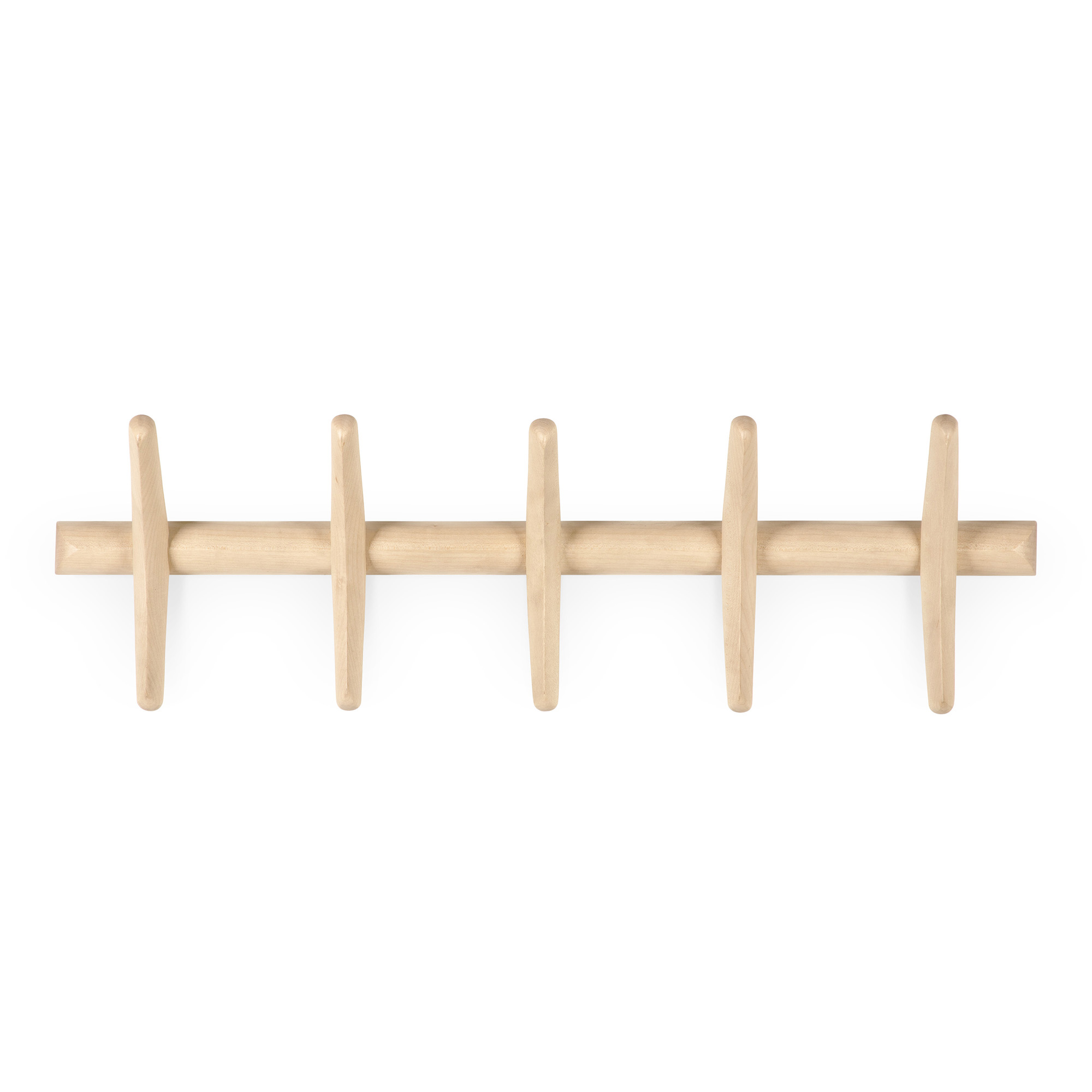 Ethnicraft - PI Wall Coat Rack - Varnished Sycamore 10 x 70 cm - Krokar - Alain Van Havre - Träfärgad - Trä | Inredning - Förvaring Och Beslag - Krokar | Möbelexperten