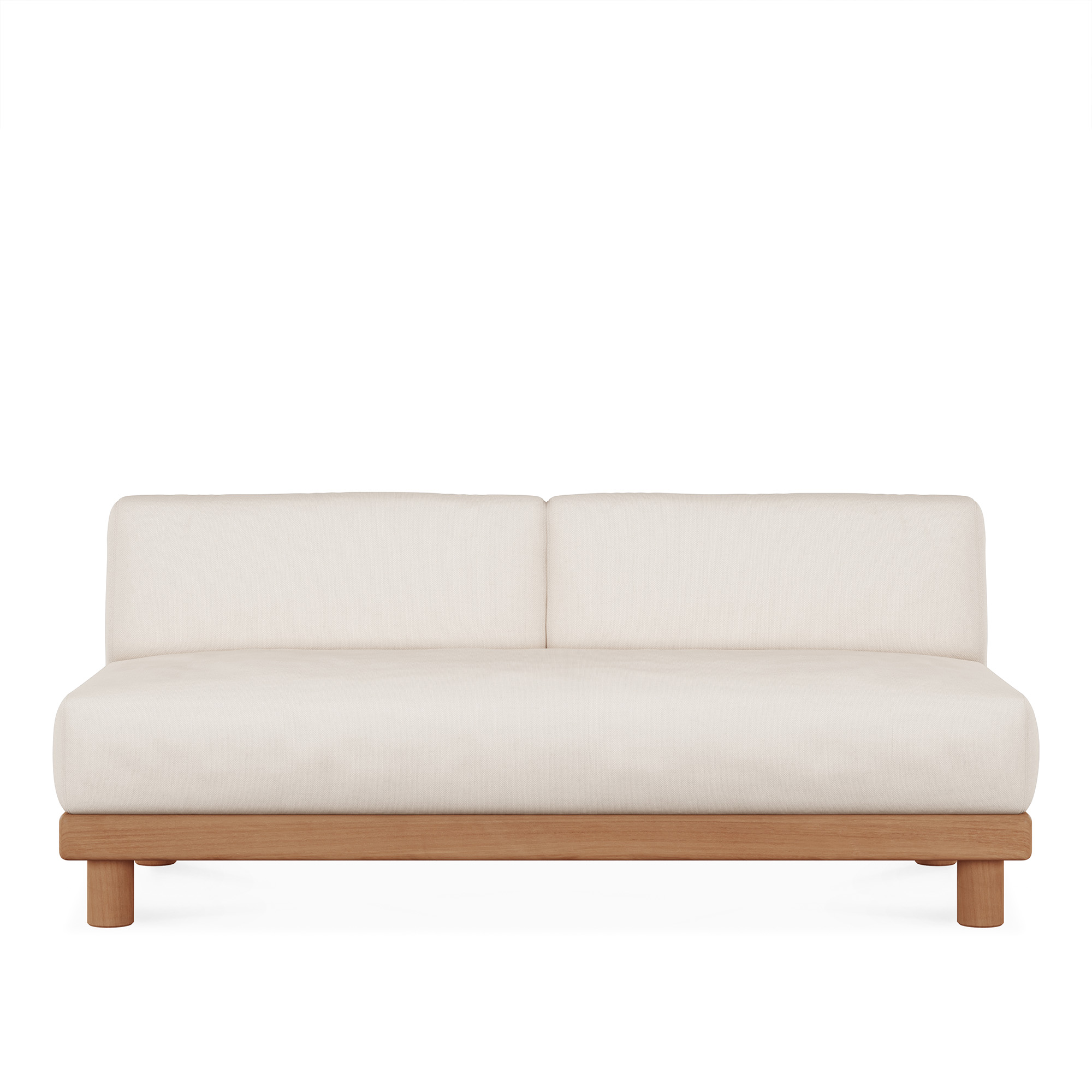 Ethnicraft - Monocle outdoor modular sofa - teak - White fabric - 2 seater - Soffor utomhus - Jacques Deneef - Trä