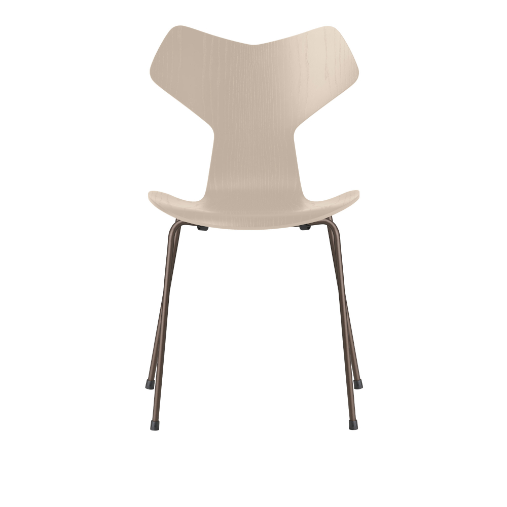 Fritz Hansen - Grand Prix 3130 Stol Färgad Ask, Light Beige/Dark Brown - Matstolar - designer_arne_jacobsen