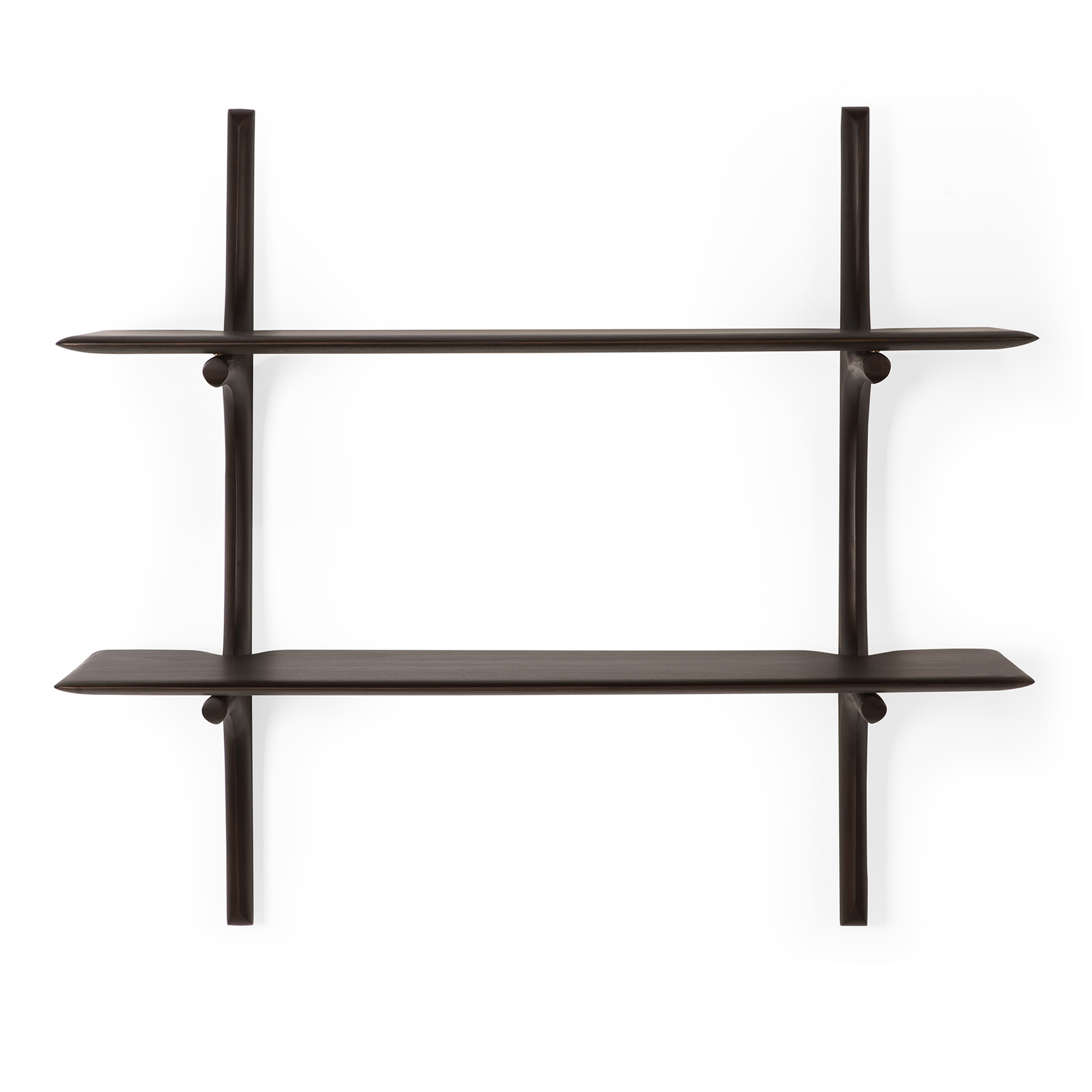 Ethnicraft - PI Wall Shelf - Varnished Mahogany - Dark Brown - 2 Shelves - Hyllor & Hyllsystem - Alain Van Havre - Brun - Trä | Möbler - Förvaring Och Hyllor - Hyllor & Hyllsystem | Möbelexperten