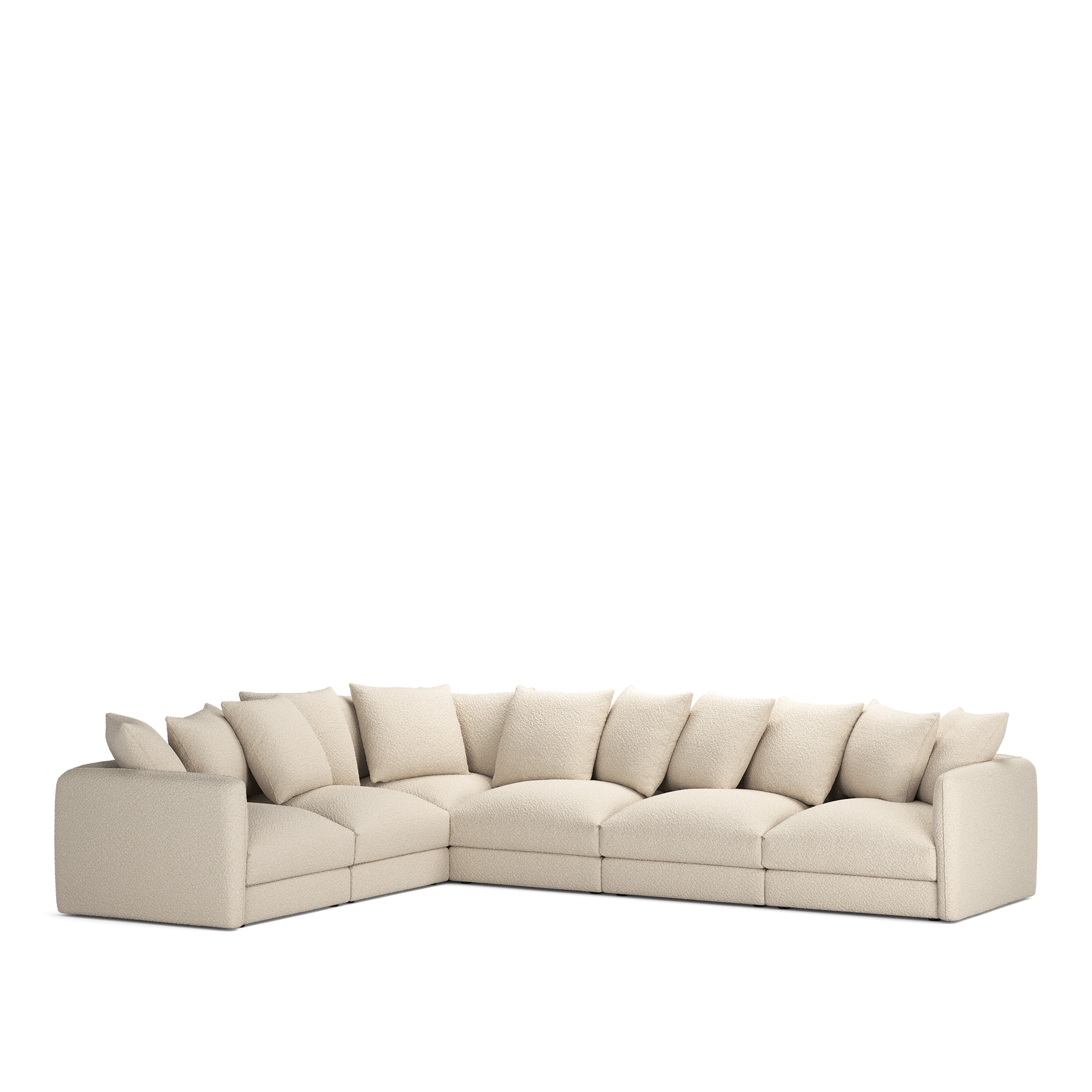 NOGA - Pavarotti 6-Seater Corner Ascot White Fixed Upholstery - Soffor