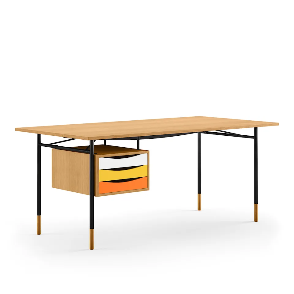 Nyhavn skrivbord 190 cm Warm med lådor Black