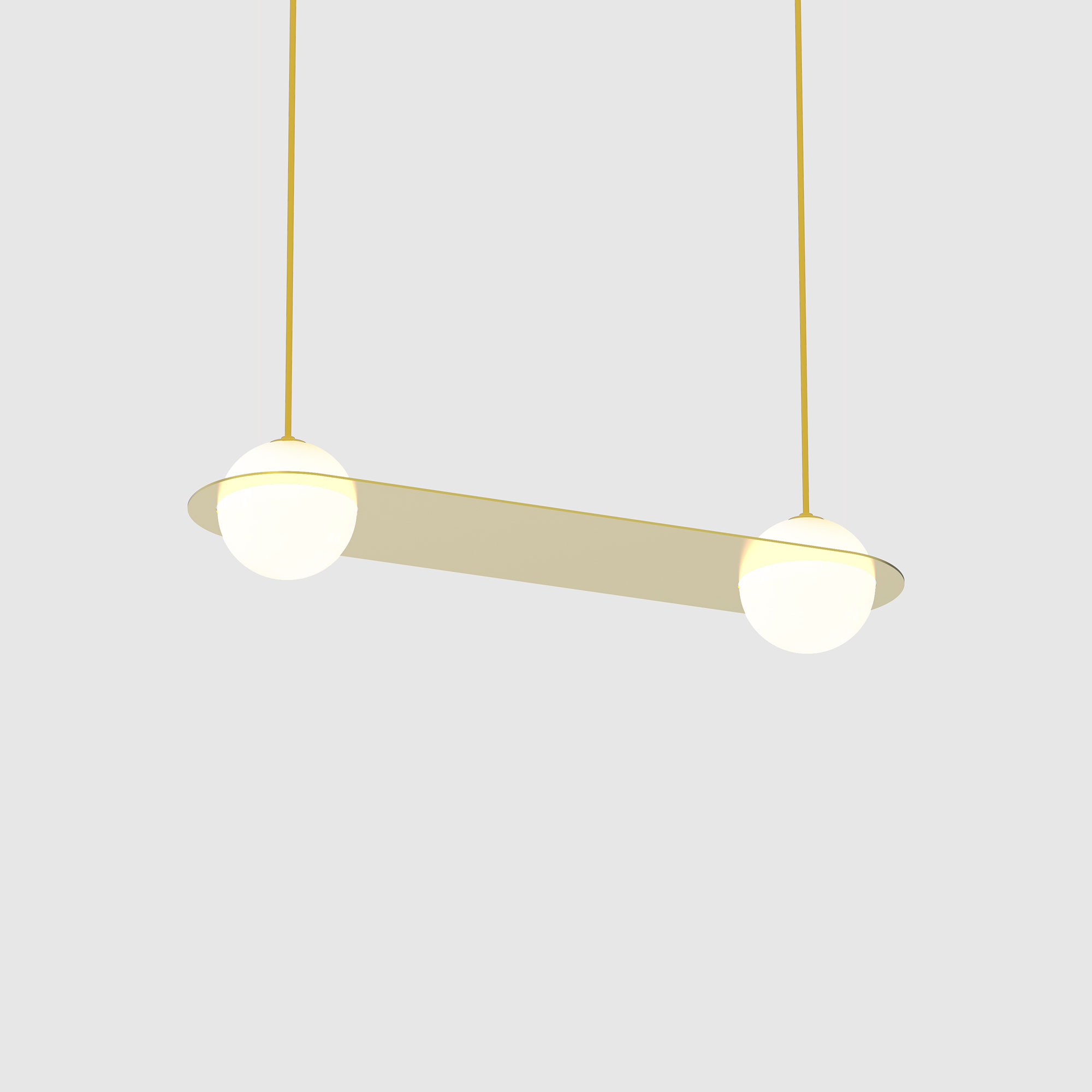 Lambert & Fils - Laurent 03, Parallel, Brass frame, Gold wires, Black canopy - Pendellampor - Guld