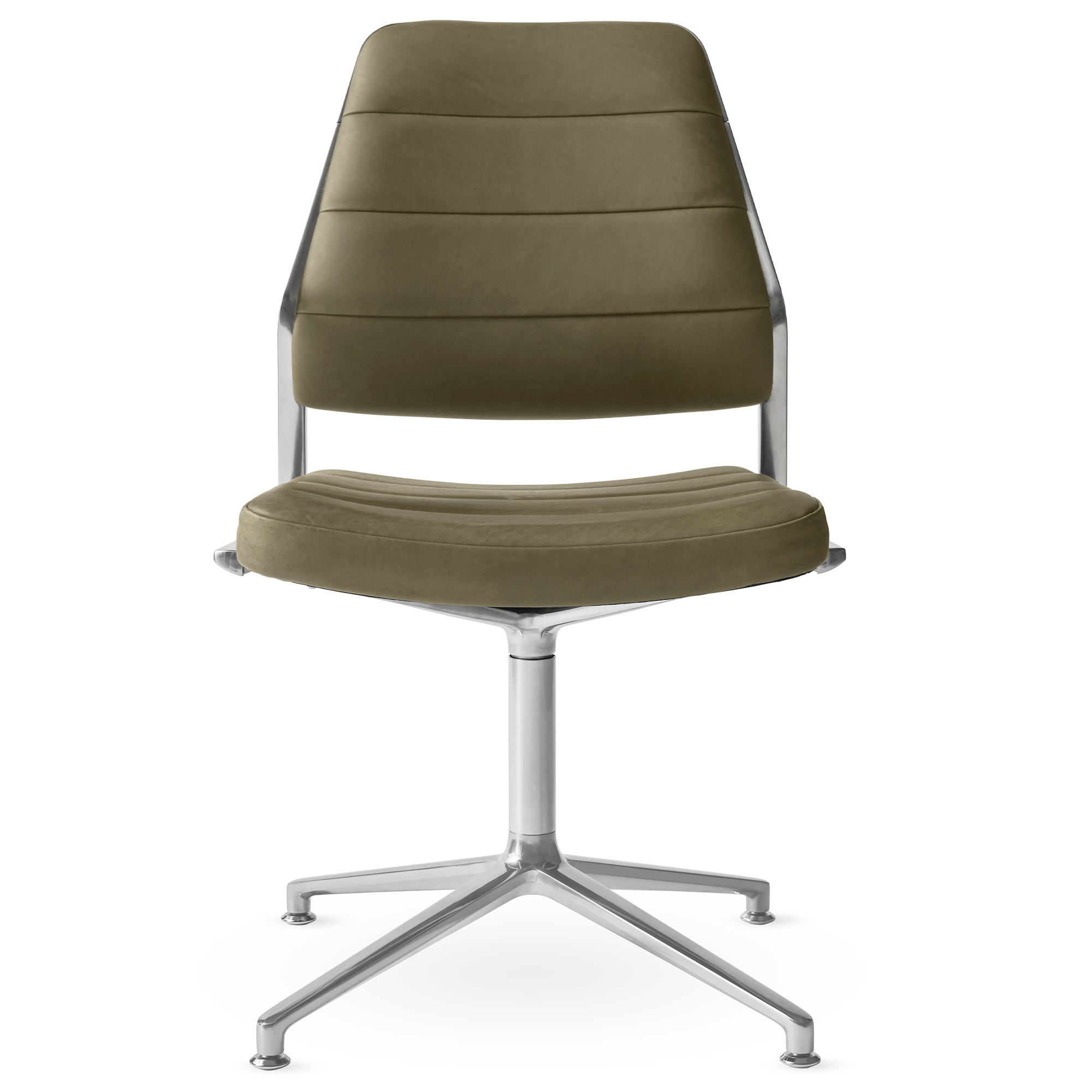 Vipp - Vipp454 Swivel chair, polished, gliders, Bosco leather - Kontorsstolar
