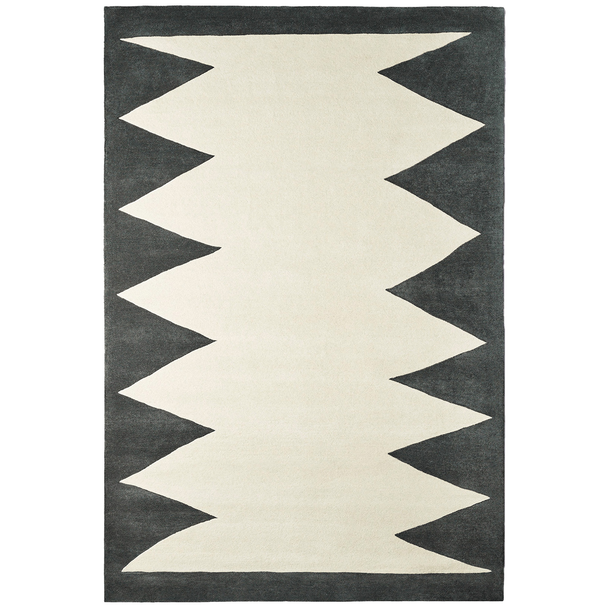 dusty deco - zig zag rug 200x300 100% ull - ullmattor - edin & lina kjellvertz - svart,vit