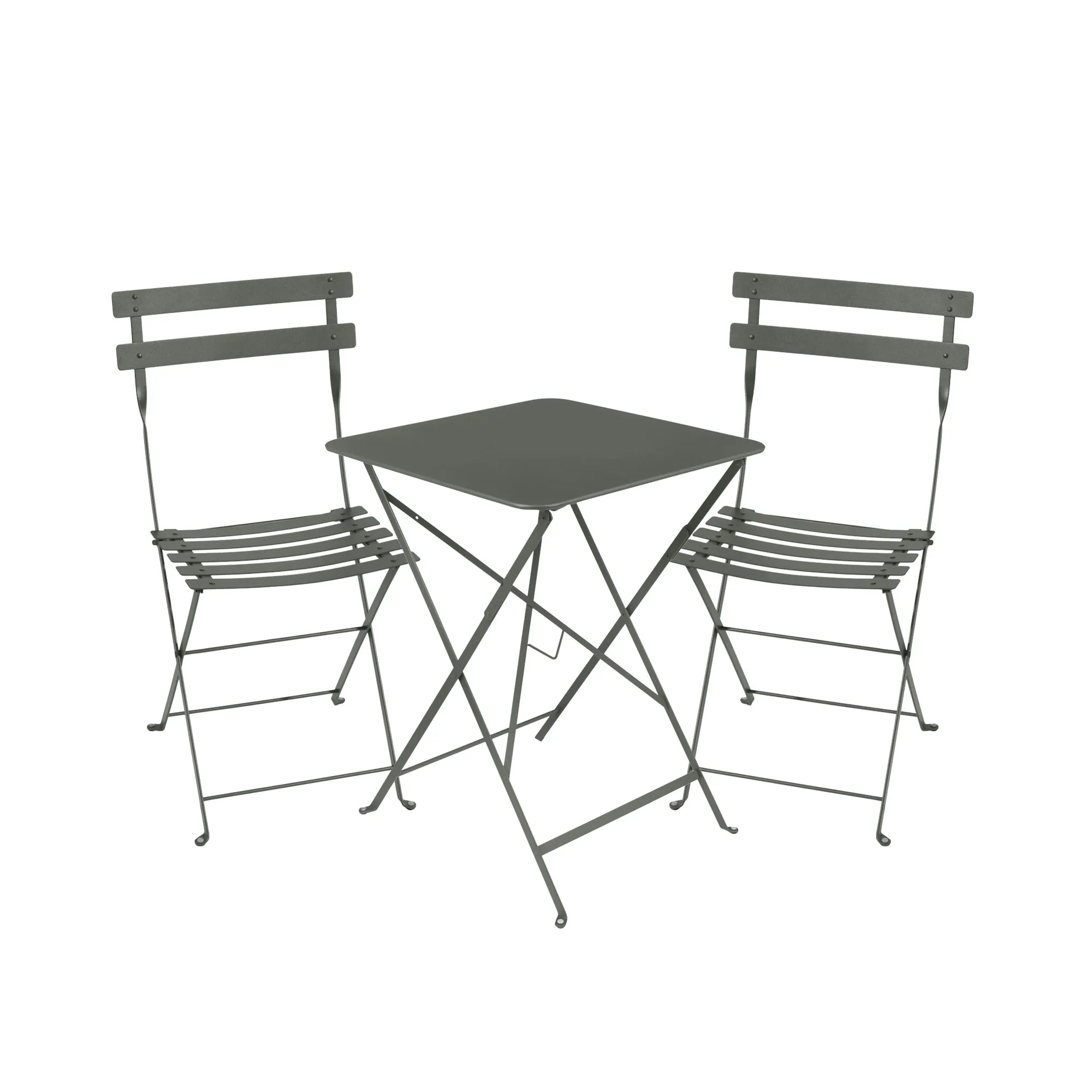 Bistro matgrupp bord 57cm & 2 metall stolar