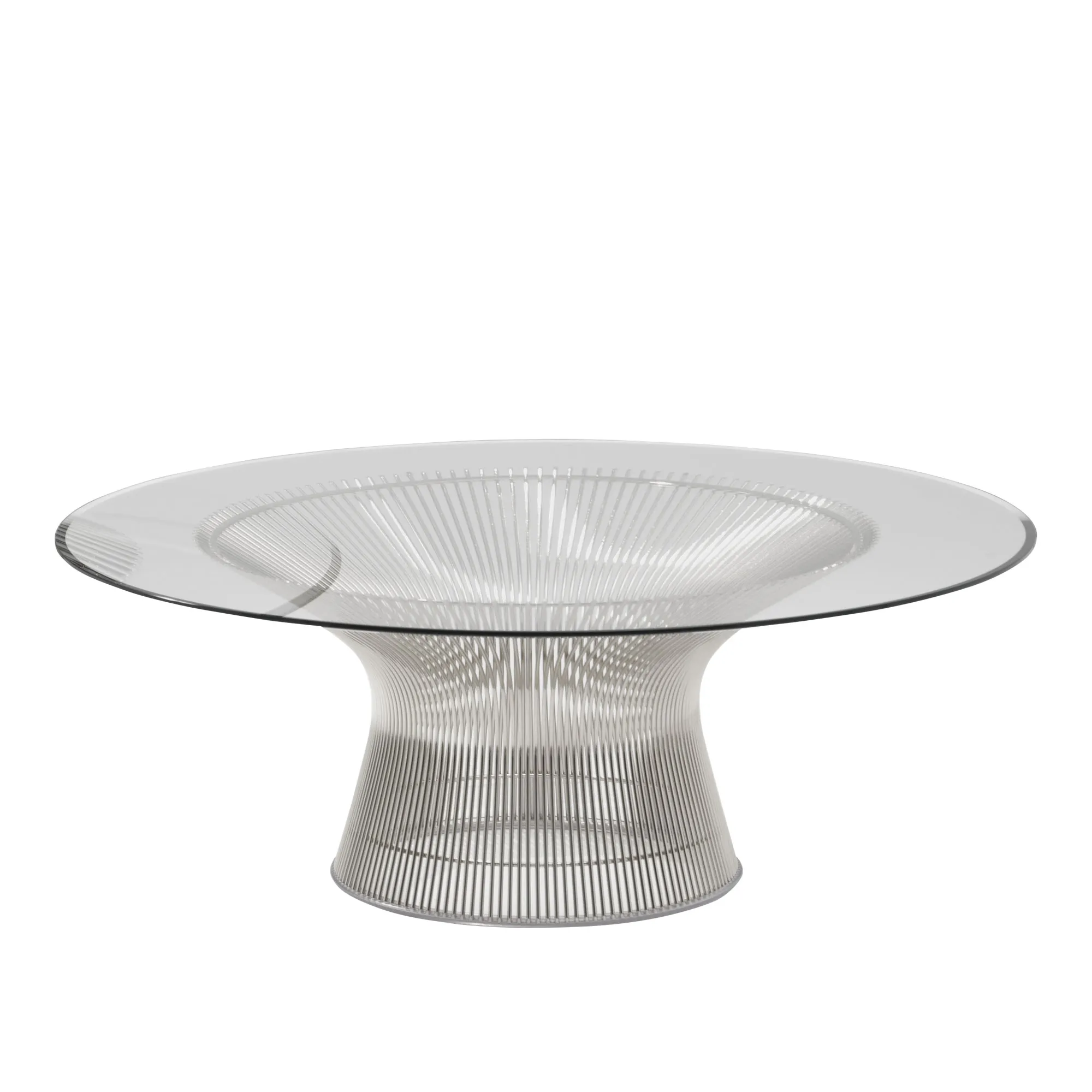 Platner soffbord Ø 107 cm Polerad Nickel