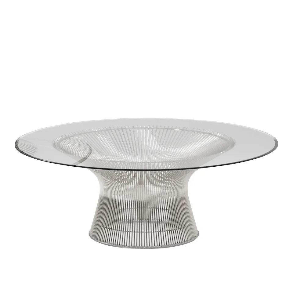 Platner soffbord Ø 107 cm Polerad Nickel