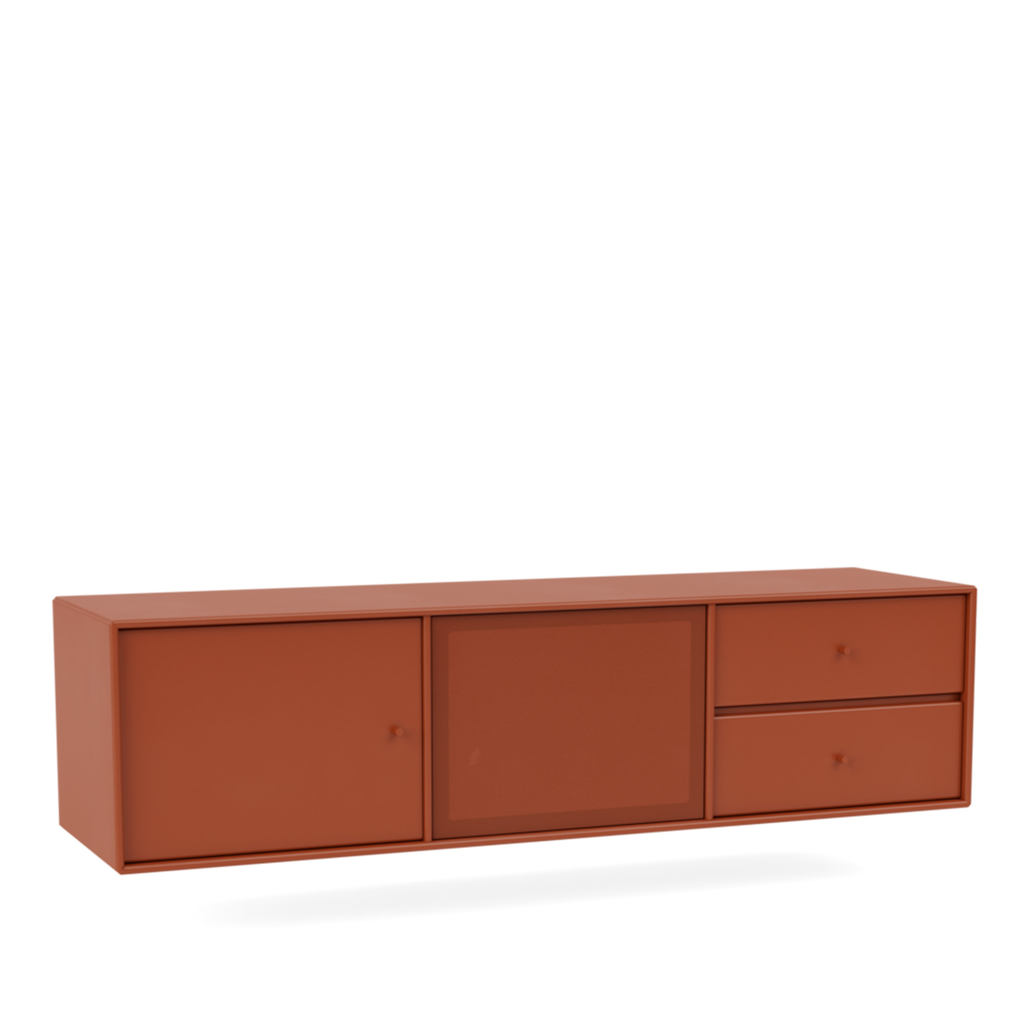 montana - octave vi tv bench 162-hokkaido 04 suspension rails - tv-bänkar - peter j. lassen - röd - trä