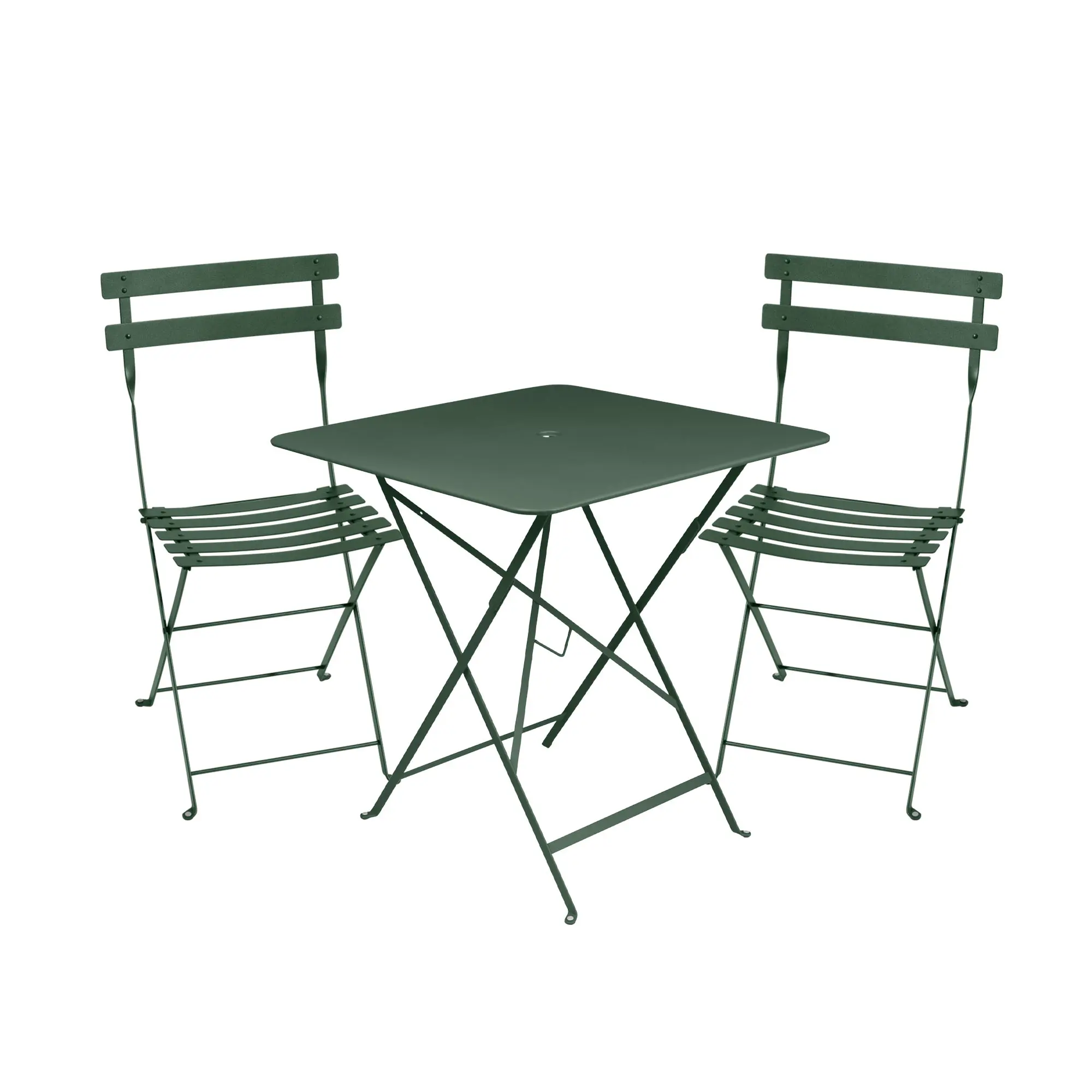 Bistro spisegruppe bord 71cm & 2 metall stoler