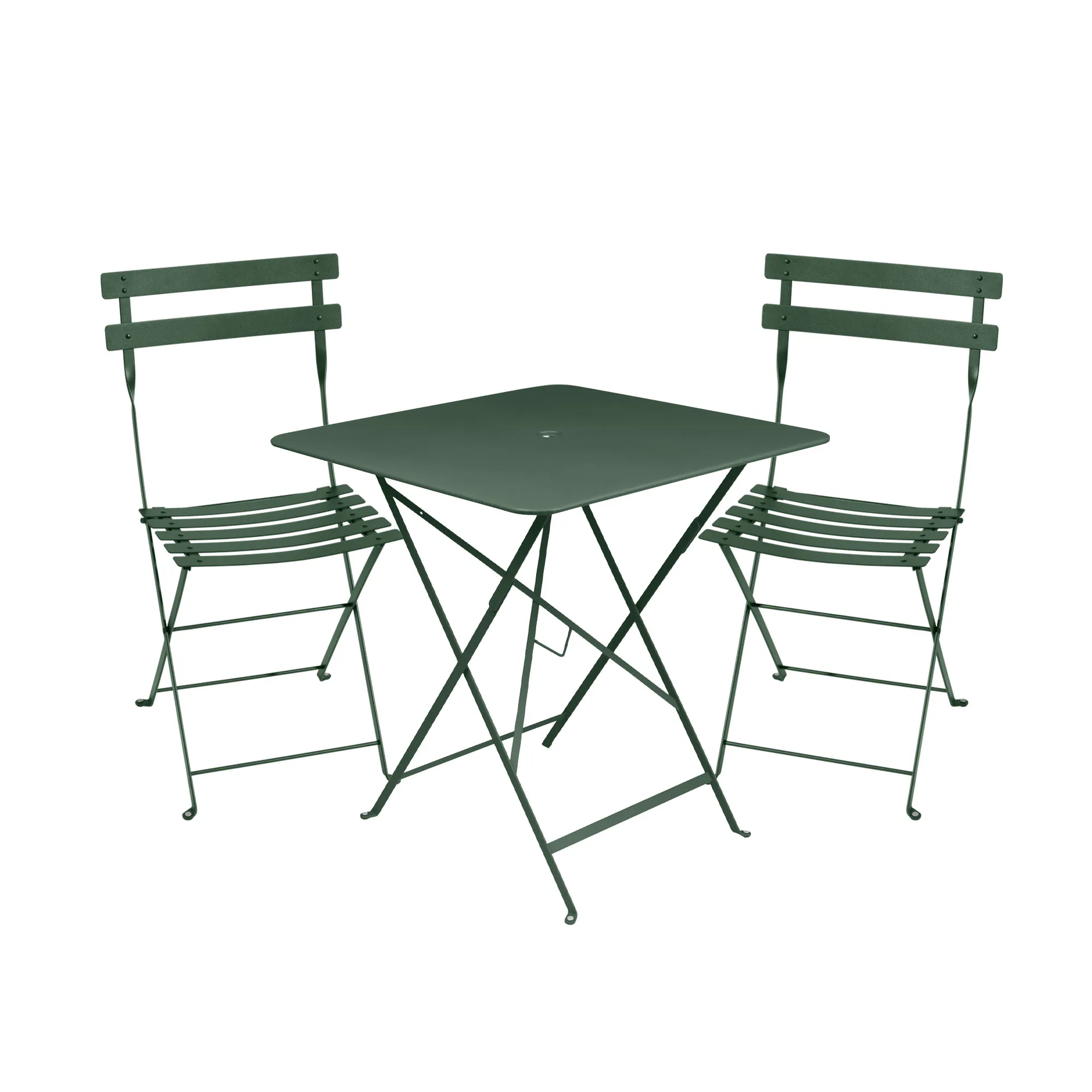 Bistro matgrupp bord 71cm & 2 metall stolar
