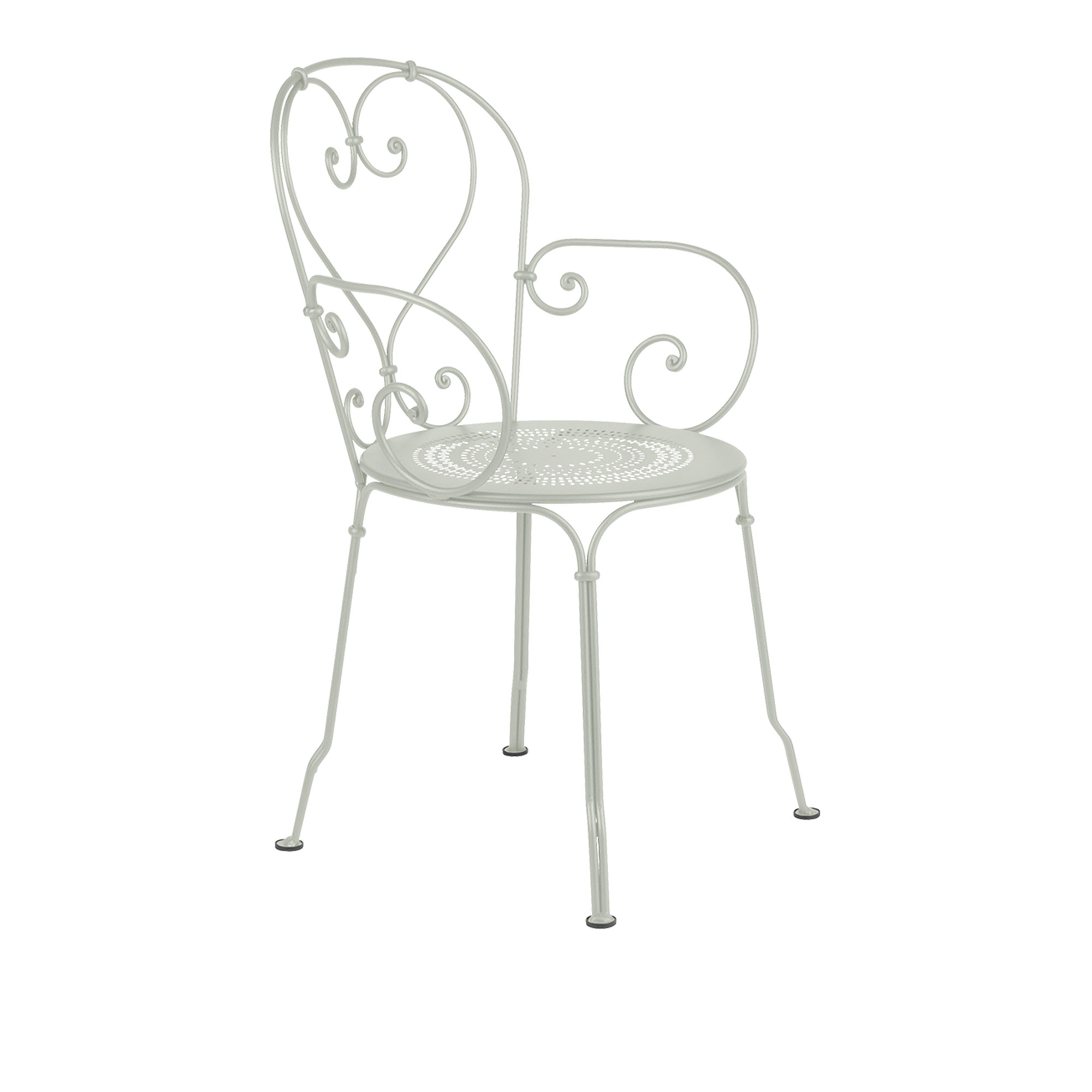 Fermob - 1900 Armchair Clay Grey A5 - Matstolar utomhus - Grön,Grå - Metall | Utemöbler - Utestolar - Matstolar Utomhus | Möbelexperten