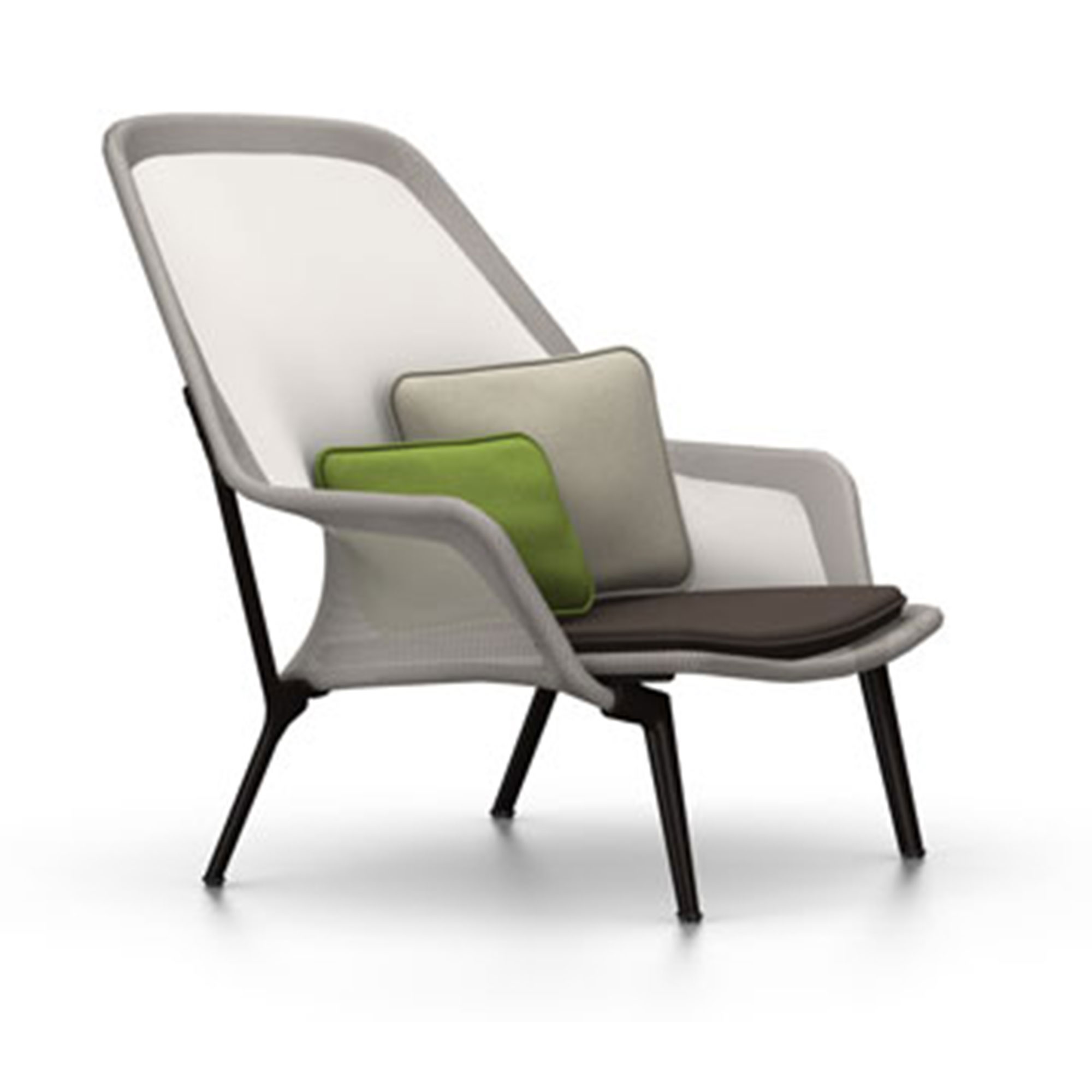 Vitra - Slow Chair  Ottoman, Brun/Kräm, Choklad - Fåtöljer - Ronan & Erwan Bouroullec - Brun - Metall