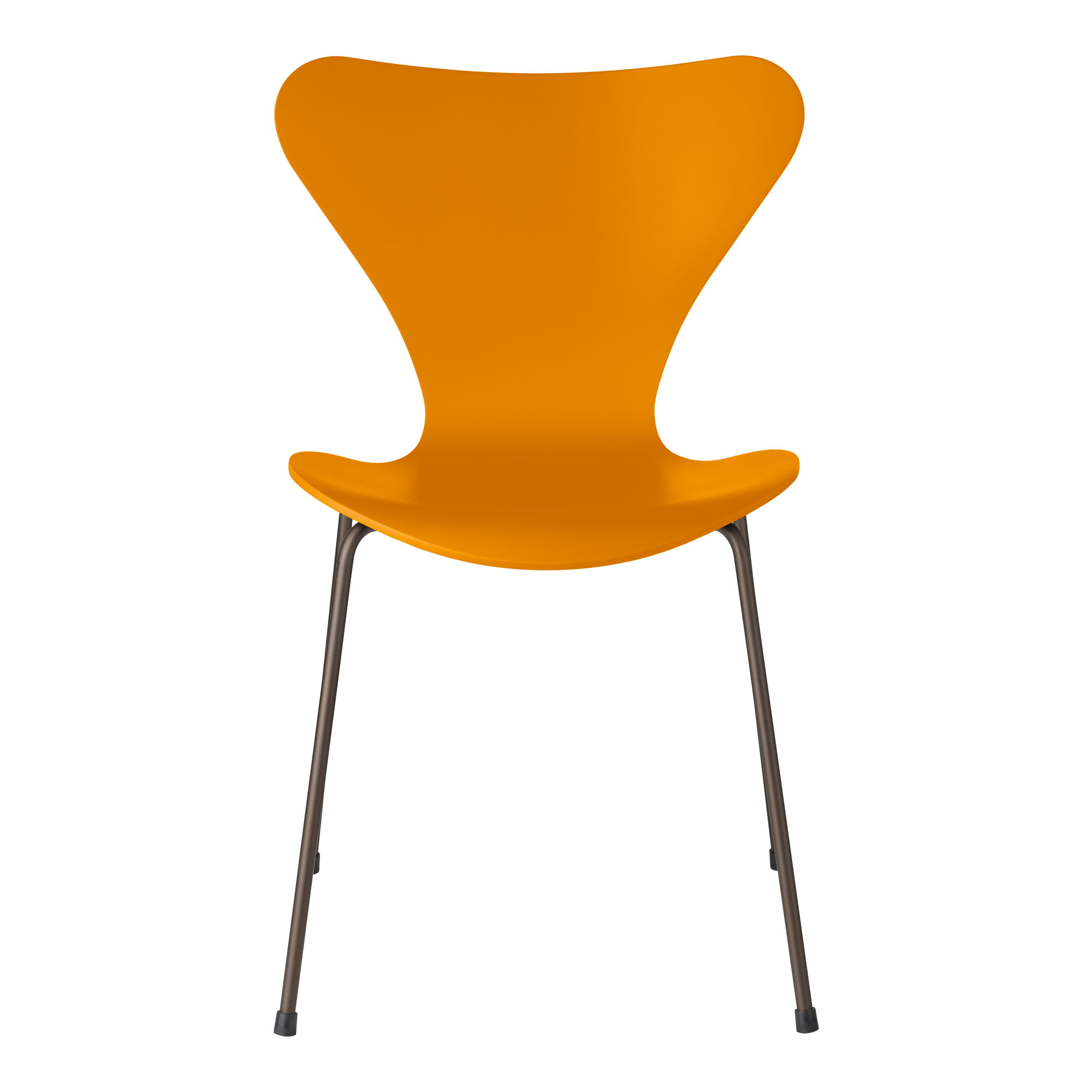 Fritz Hansen - Sjuan 3107 Burnt Yellow Lackad/Brown Bronze - Matstolar - designer_arne_jacobsen - Gul - Metall/Trä