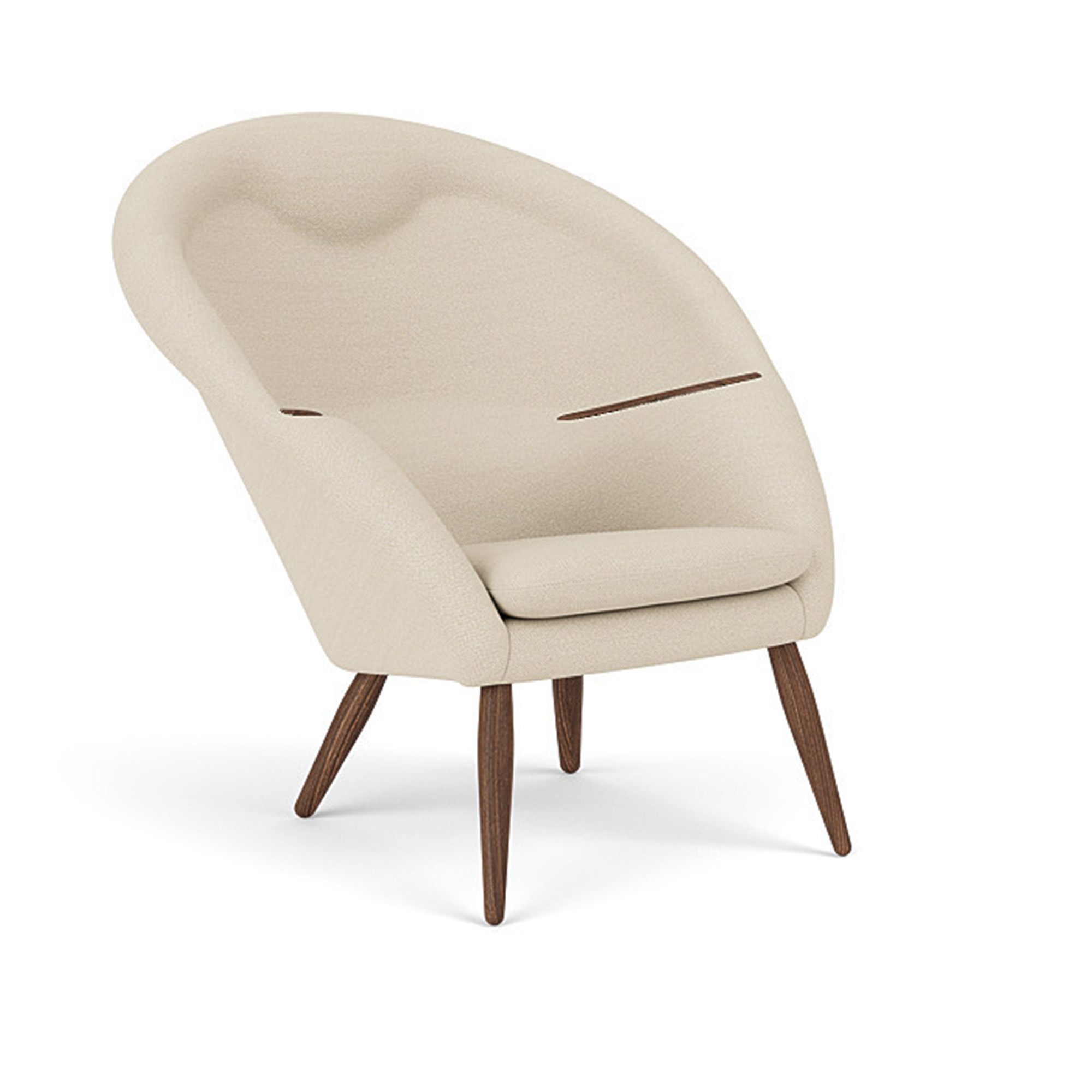 Audo Copenhagen - Oda Lounge Chair Walnut / Hallingdal 0200 - Fåtöljer - Arnold Madsen - Beige - Trä/Textilmaterial/Skum