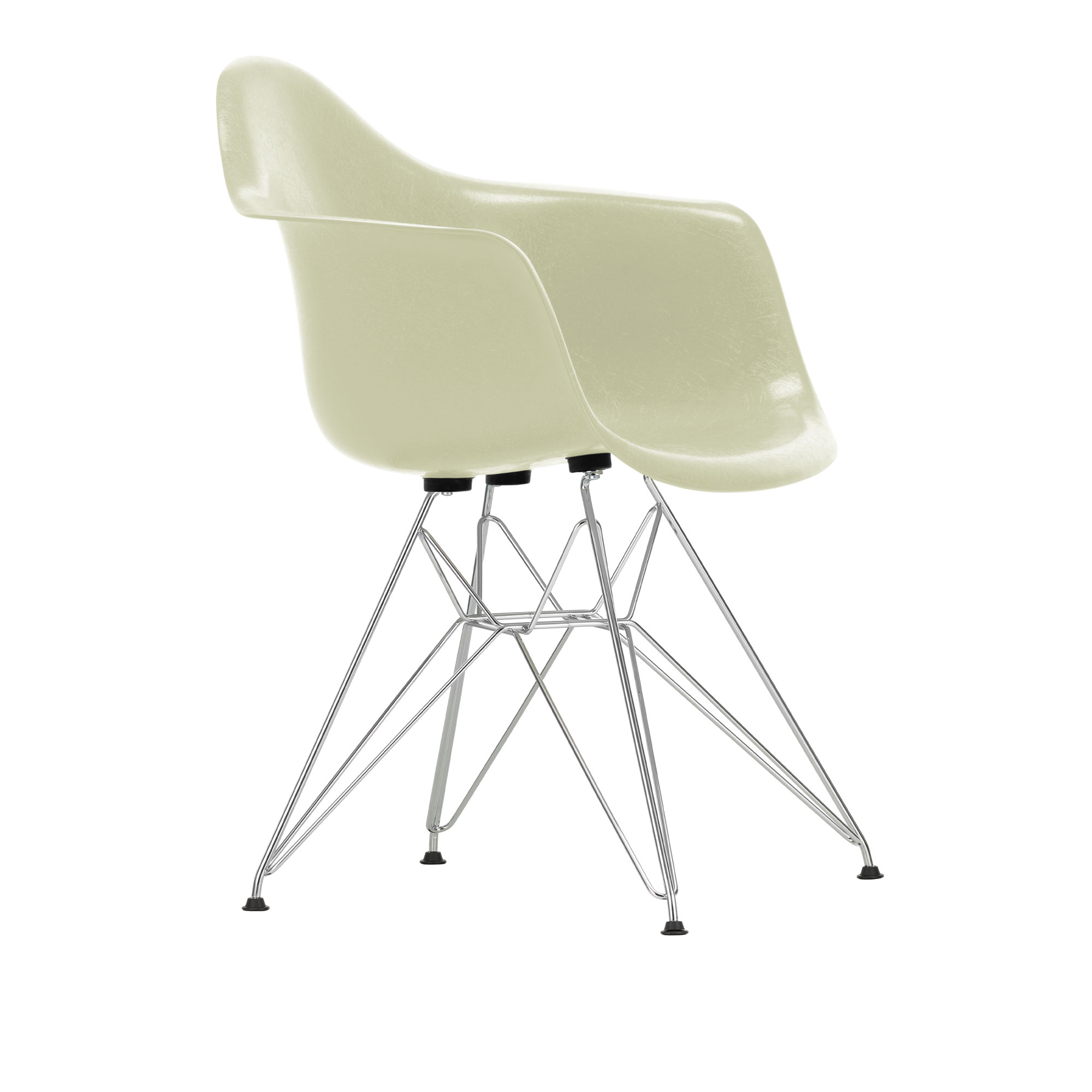 Vitra - Eames Fiberglass Armchair DAR karmstol Chrome - Matstolar - Charles & Ray Eames - Gr&aring; - Metall/Syntetmaterial