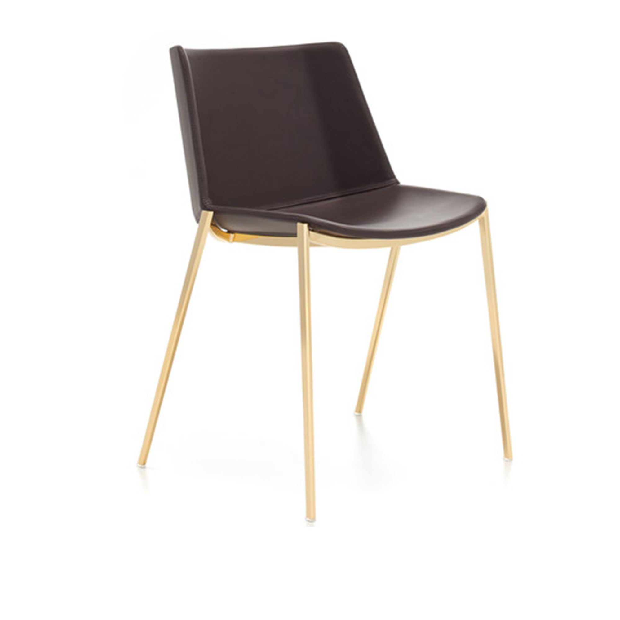 MDF Italia - Aiku Soft Chair, Pink Gold Chrome Frame, 4-Legged Tapered Base, Cat. D Monaco 443,000 - Matstolar - Jean-Marie Massaud - Beige - Metall/Plast