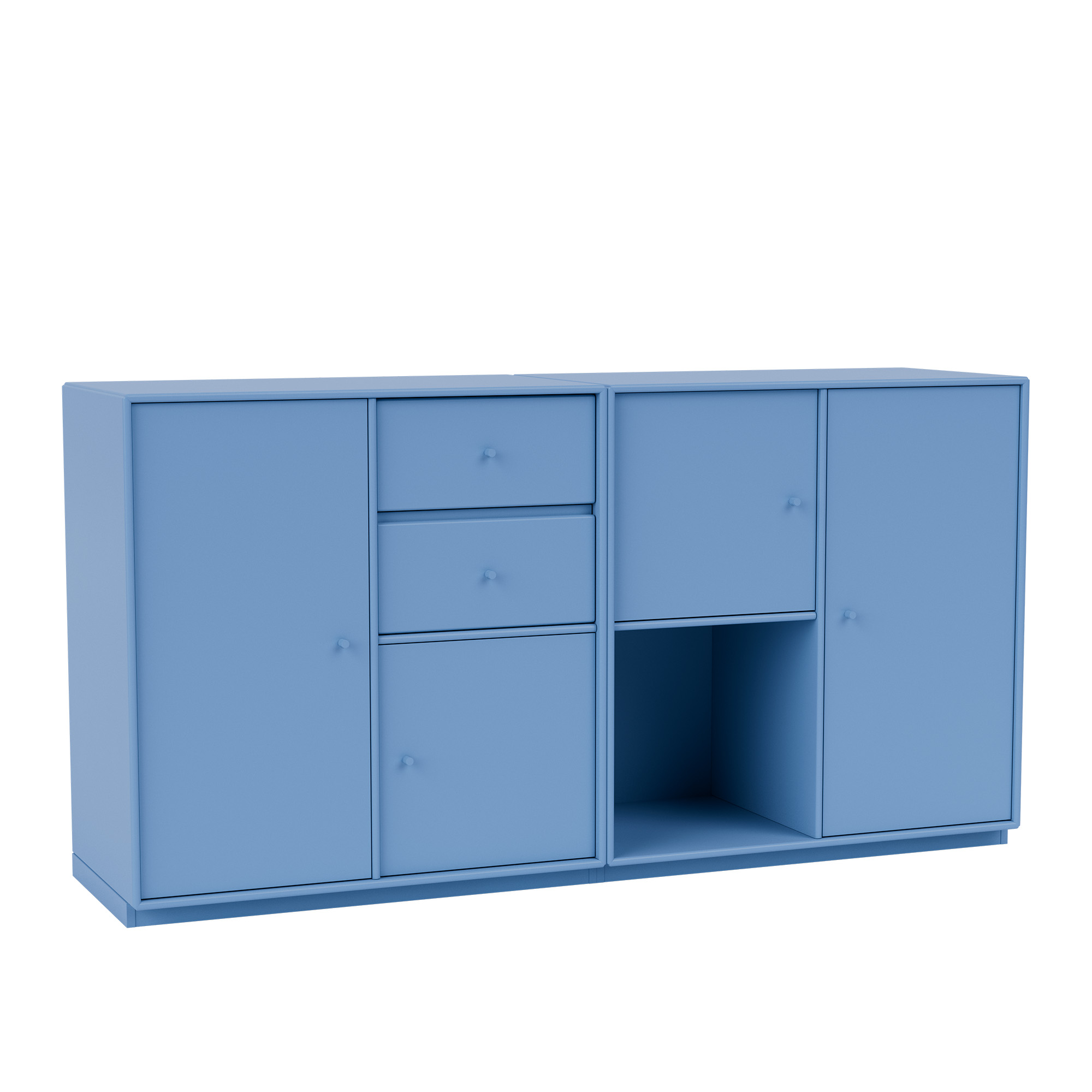 montana - couple sideboard 154-azure 06 plinth 3 cm - skänkar och sideboards - peter j. lassen - blå - trä