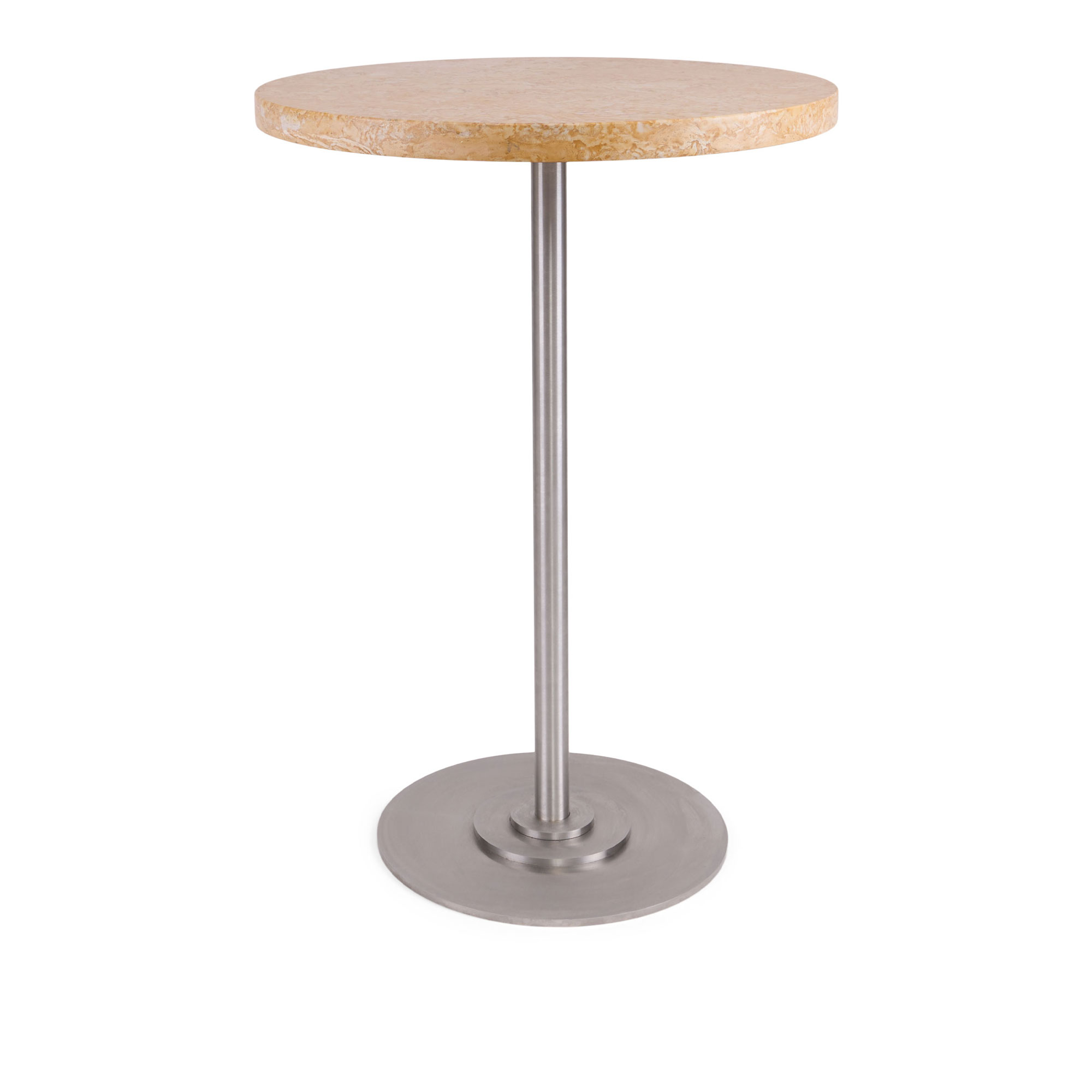 Frama - Table 57 matbord 55 cm rostfritt st&aring;l / yellow limestone - Matbord - Per Holland Bastrup - Gul - Metall/Sten
