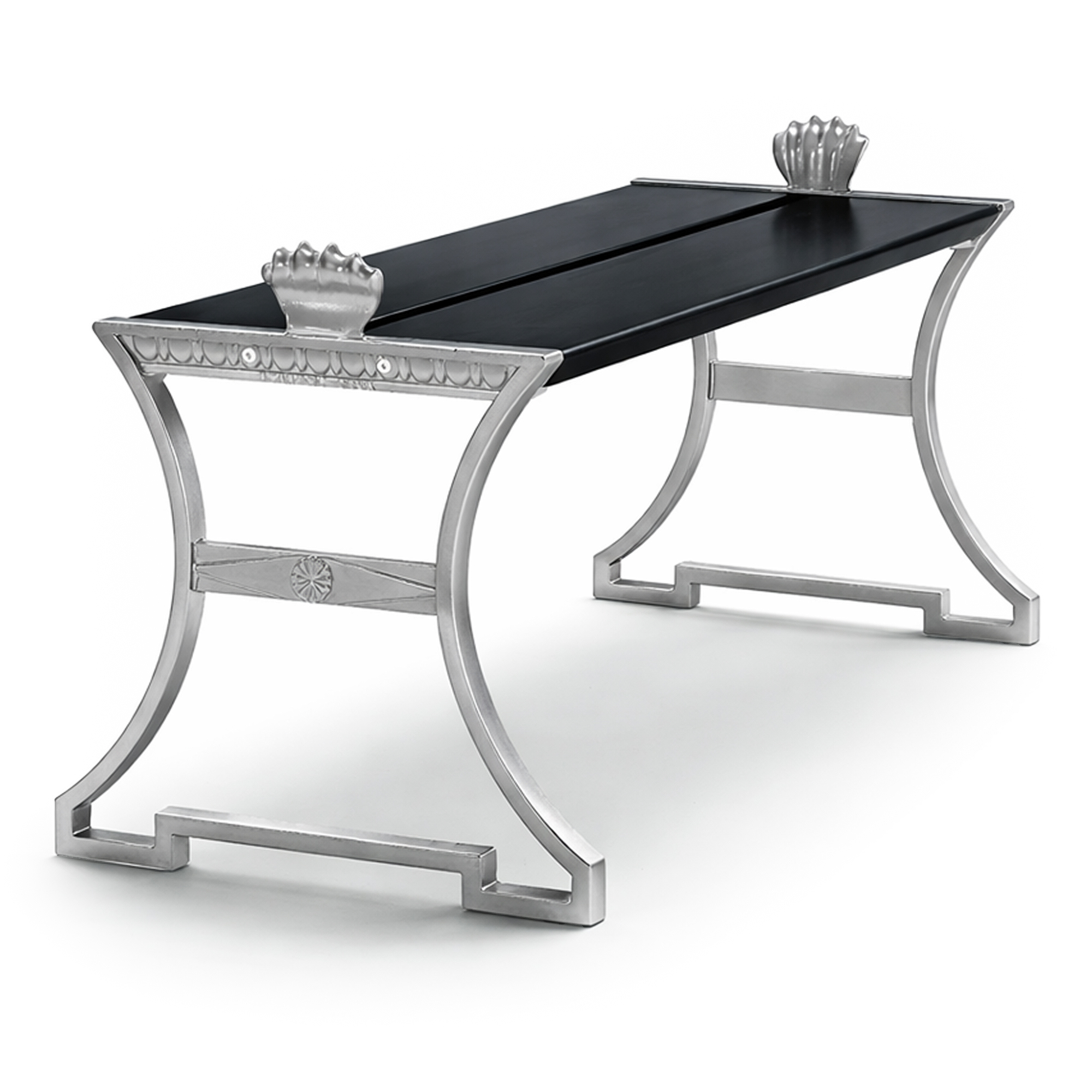 Byarums Bruk - Sneckan - Svartlackerad Furu/Natur - Tr&auml;dg&aring;rdsb&auml;nkar - Folke Bensow - Silver - Metall/Tr&auml;