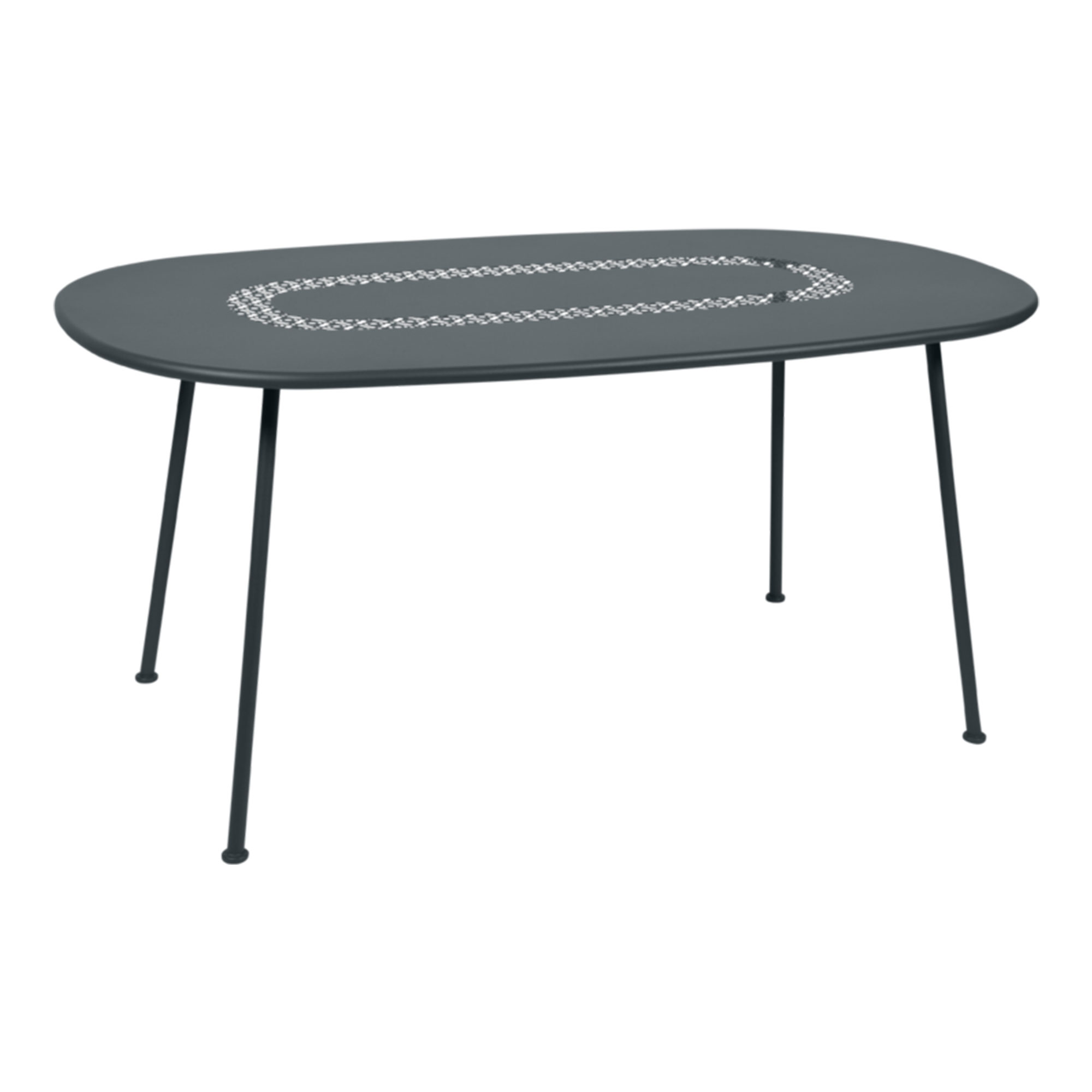 Fermob - Lorette Oval Table 160x90 cm Storm Grey 26 - Matbord utomhus - Frédéric Sofia - Grå - Metall