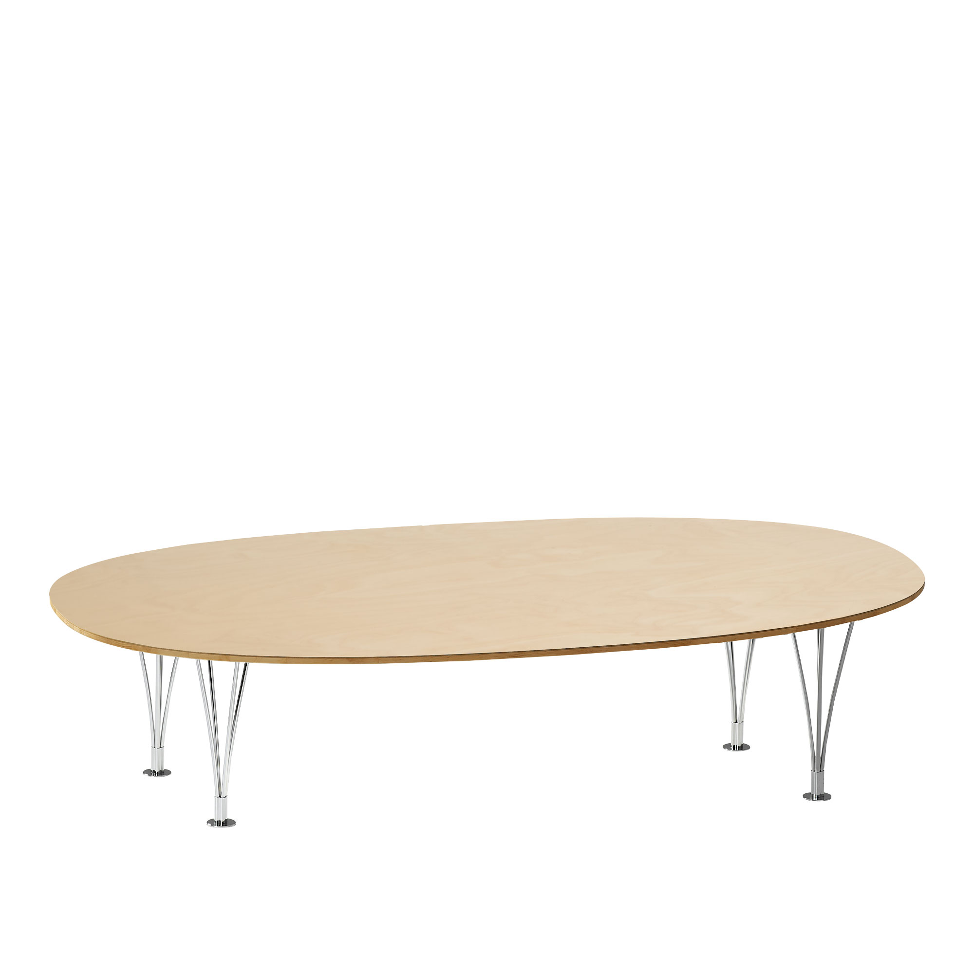 Bruno Mathsson - Mi 306 Superellips - Björk - Höjd: 42 cm - Sofabord - Bruno Mathsson - Tre farget - Metall/Tre