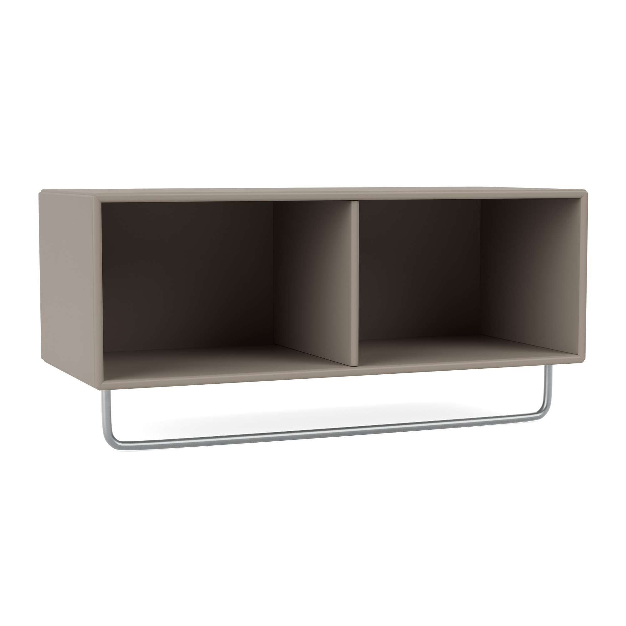 montana - coat shelf with clothes rack 141-truffle 04 suspension rails - hatthyllor och skohyllor - peter j. lassen - beige - trä