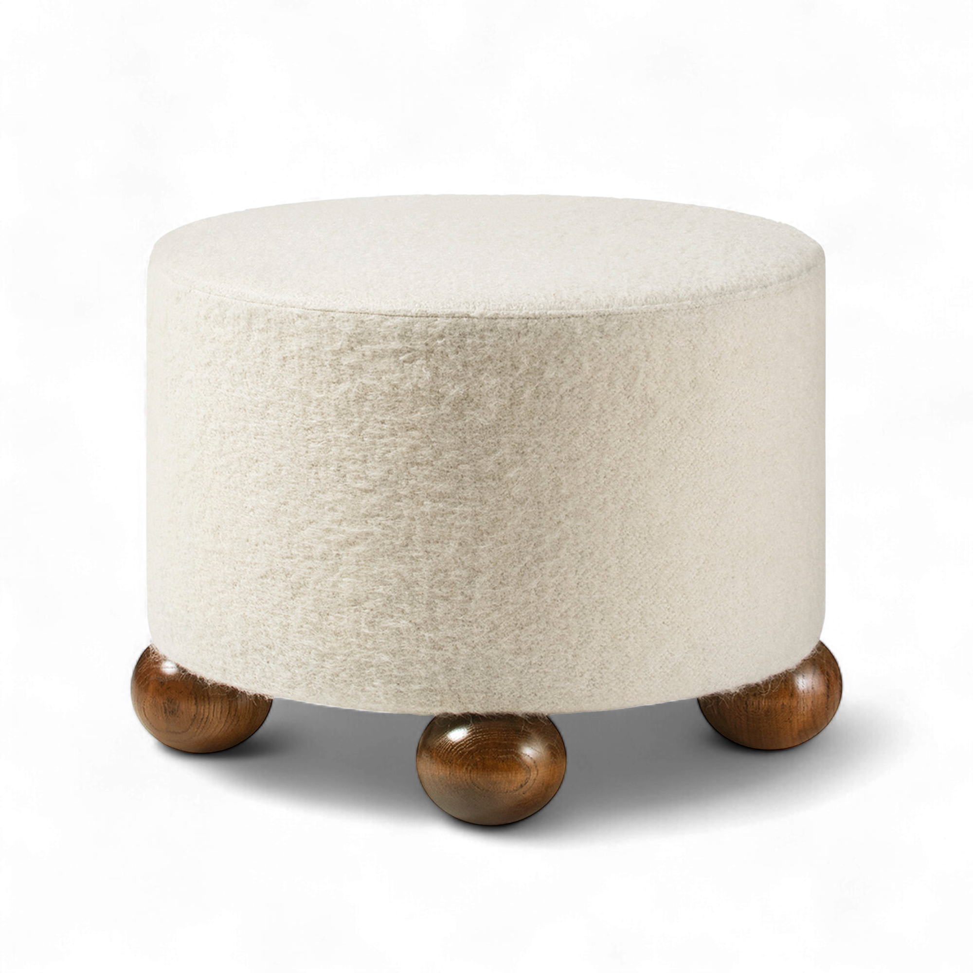 dagmar - luupo ottoman yeti coton fumed oak h 45 cm - fotpallar - träfärgad - trä/textilmaterial