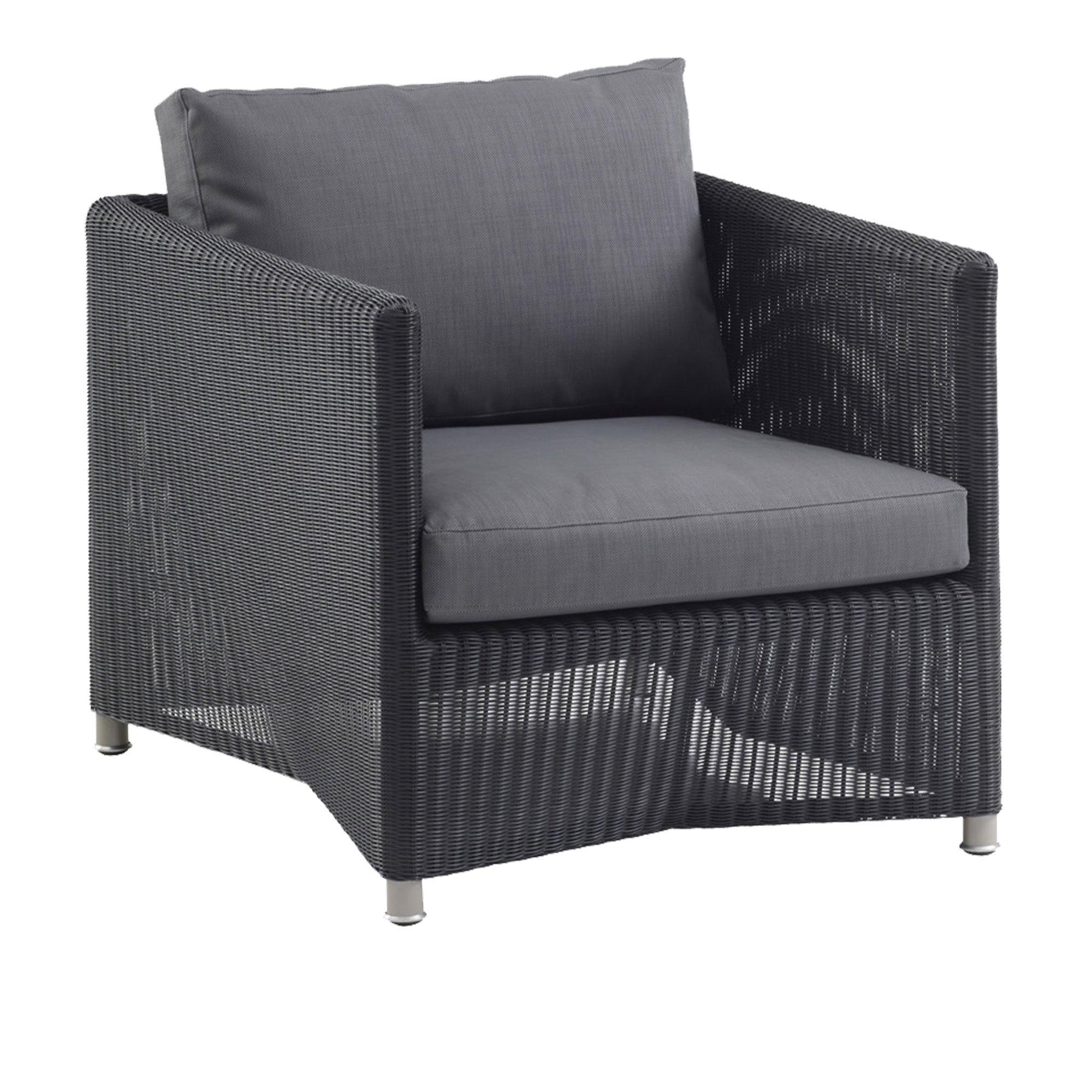 Cane-Line - Diamond Lounge Chair Graphite / Cane-line Natté Dynset Grey - Fåtöljer utomhus - Foersom & Hiort-Lorenzen MDD - Svart - Textilmaterial/Plast | Utemöbler - Loungemöbler - Fåtöljer Utomhus | Möbelexperten