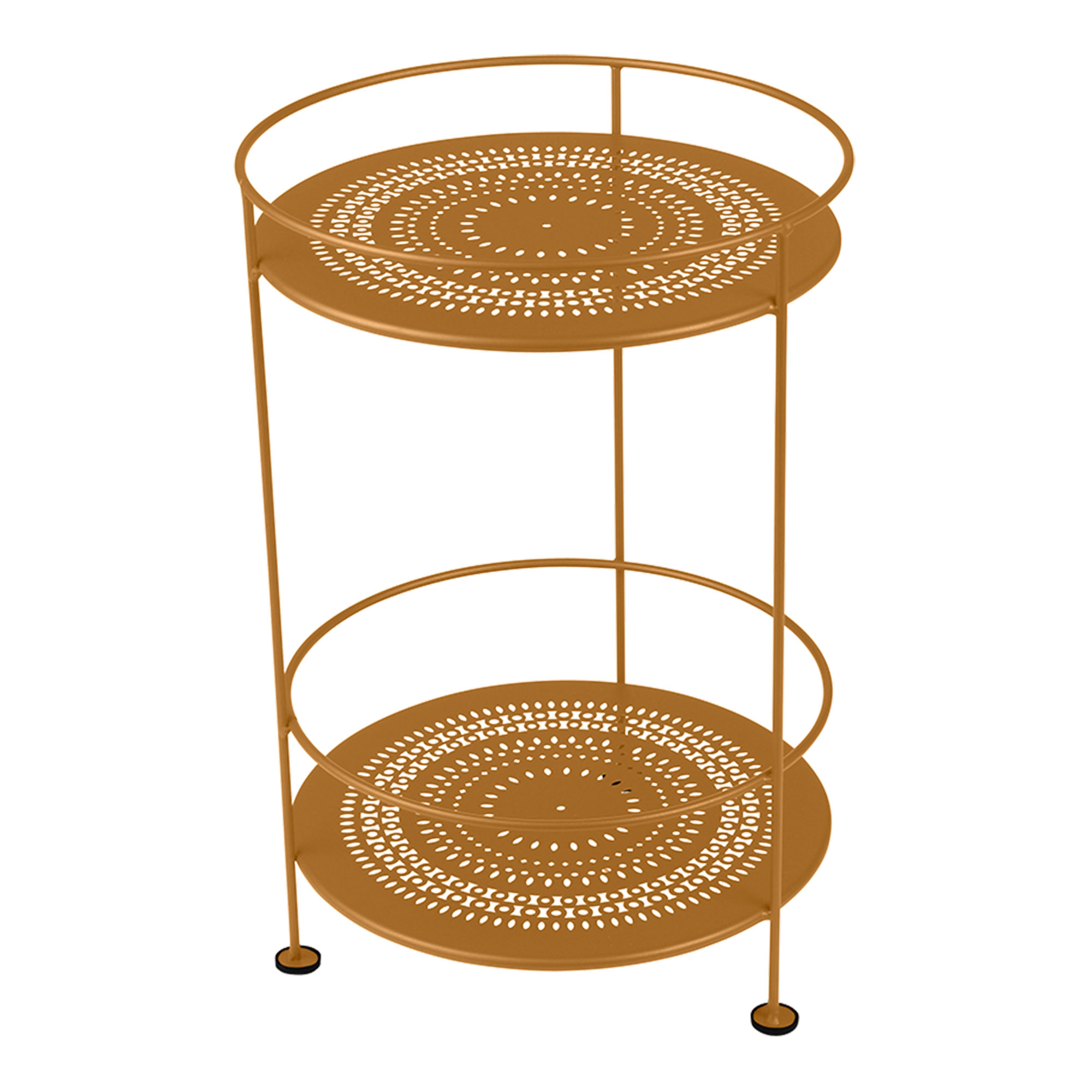 Fermob - Guinguette Side Table With Perforated Double Top, Gingerbread - Småbord & Sidobord utomhus - Brun - Metall