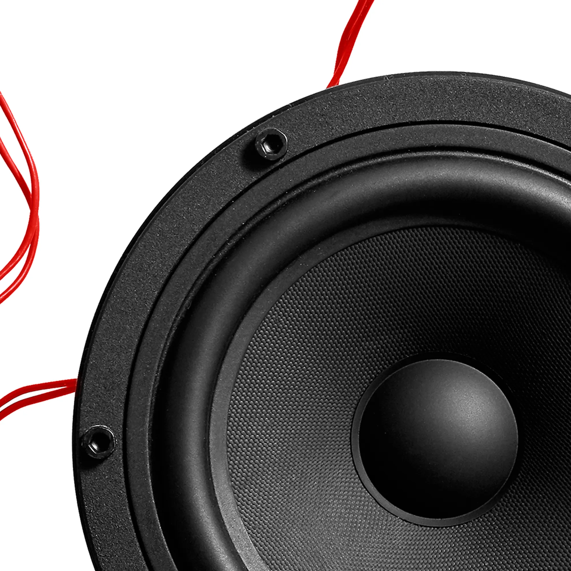 Transparent Speaker Red Cables