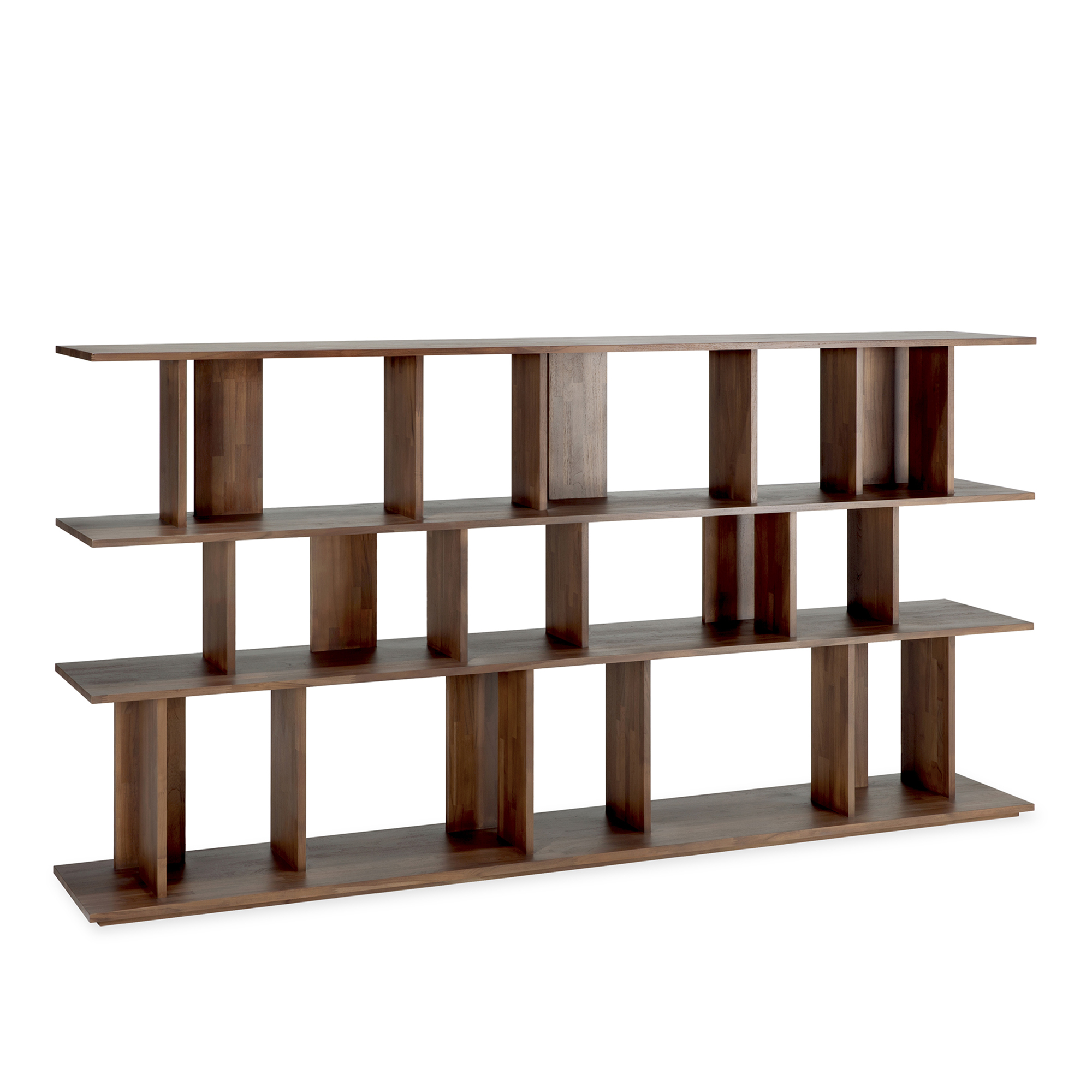Ethnicraft - Irregular Rack - Varnished Teak - Brown 224 x 37 x 115 - Hyllor & Hyllsystem - Alain Van Havre - Träfärgad - Trä | Möbler - Förvaring Och Hyllor - Hyllor & Hyllsystem | Möbelexperten