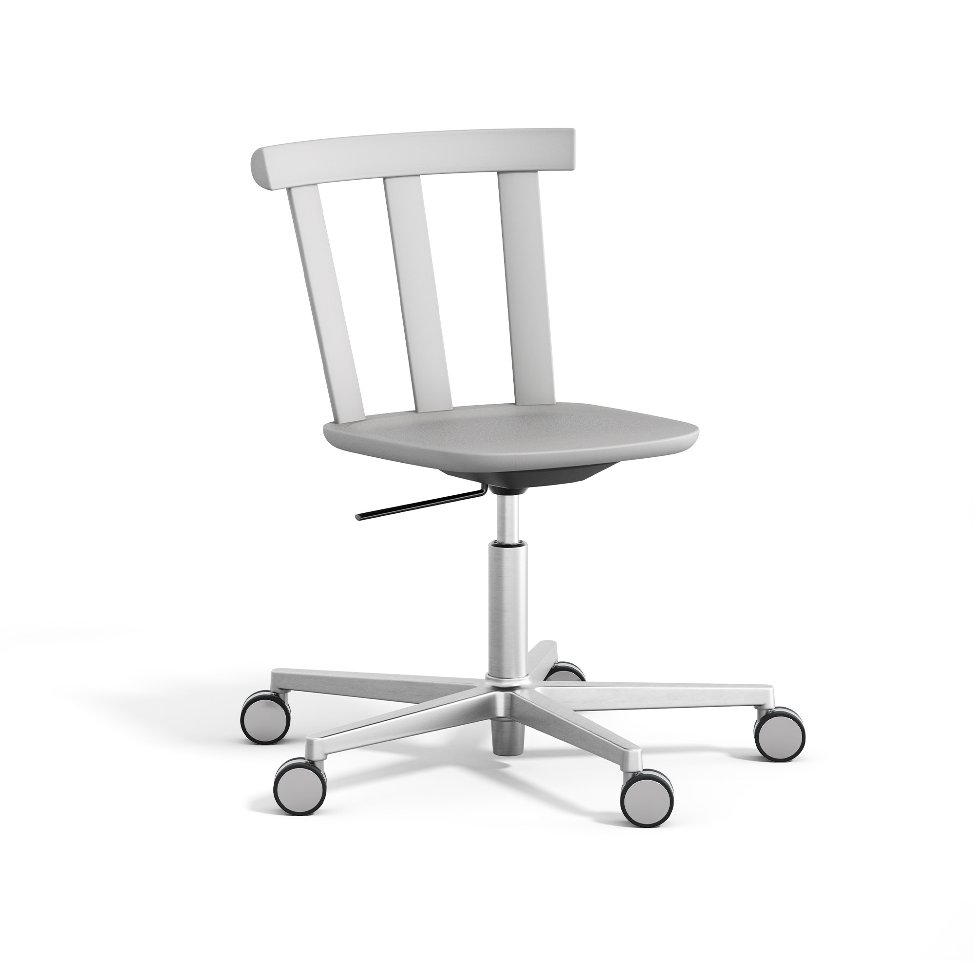 Stolab - Alt Stol Björk, Snurrstativ Silver, Ljusgrå 51 - Skrivbordsstolar - Form Us With Love - Grå - Metall/Trä