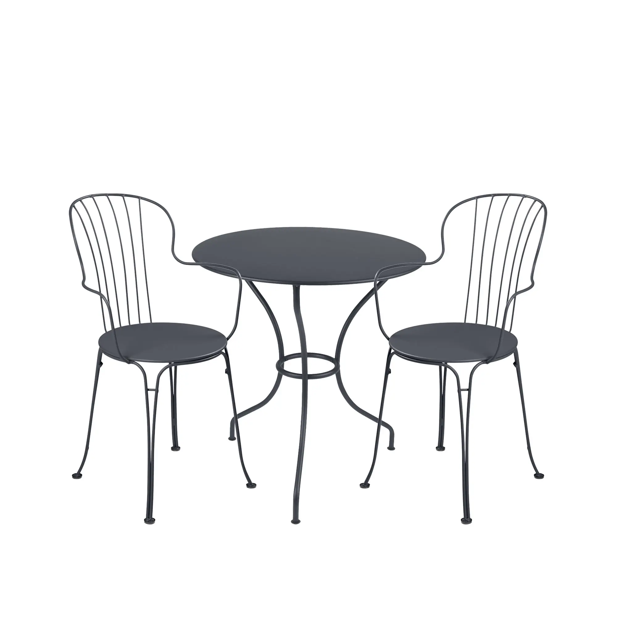 Opéra+ matgrupp pedestalbord Ø67cm & 2 karmstolar