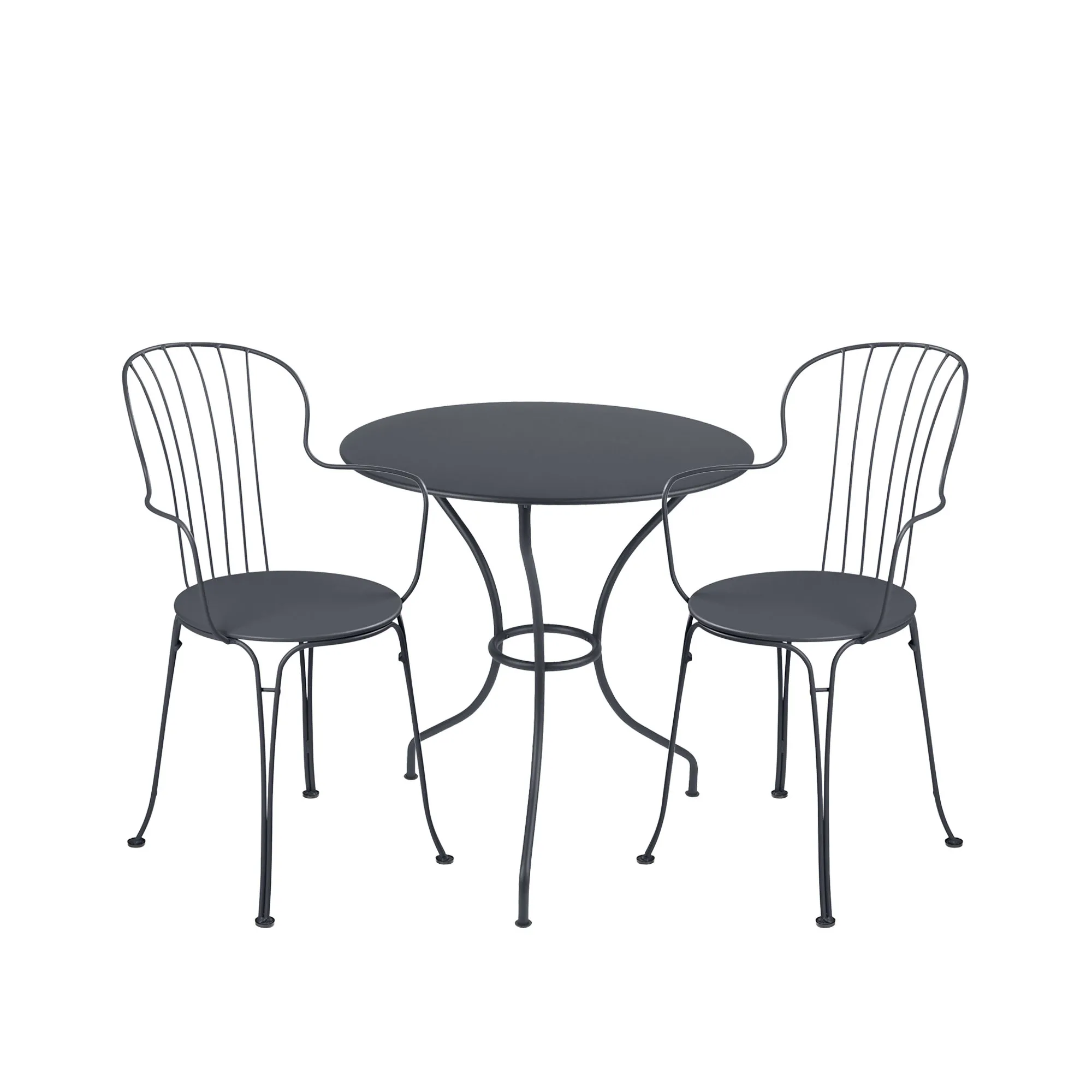 Opéra+ matgrupp pedestalbord Ø67cm & 2 karmstolar