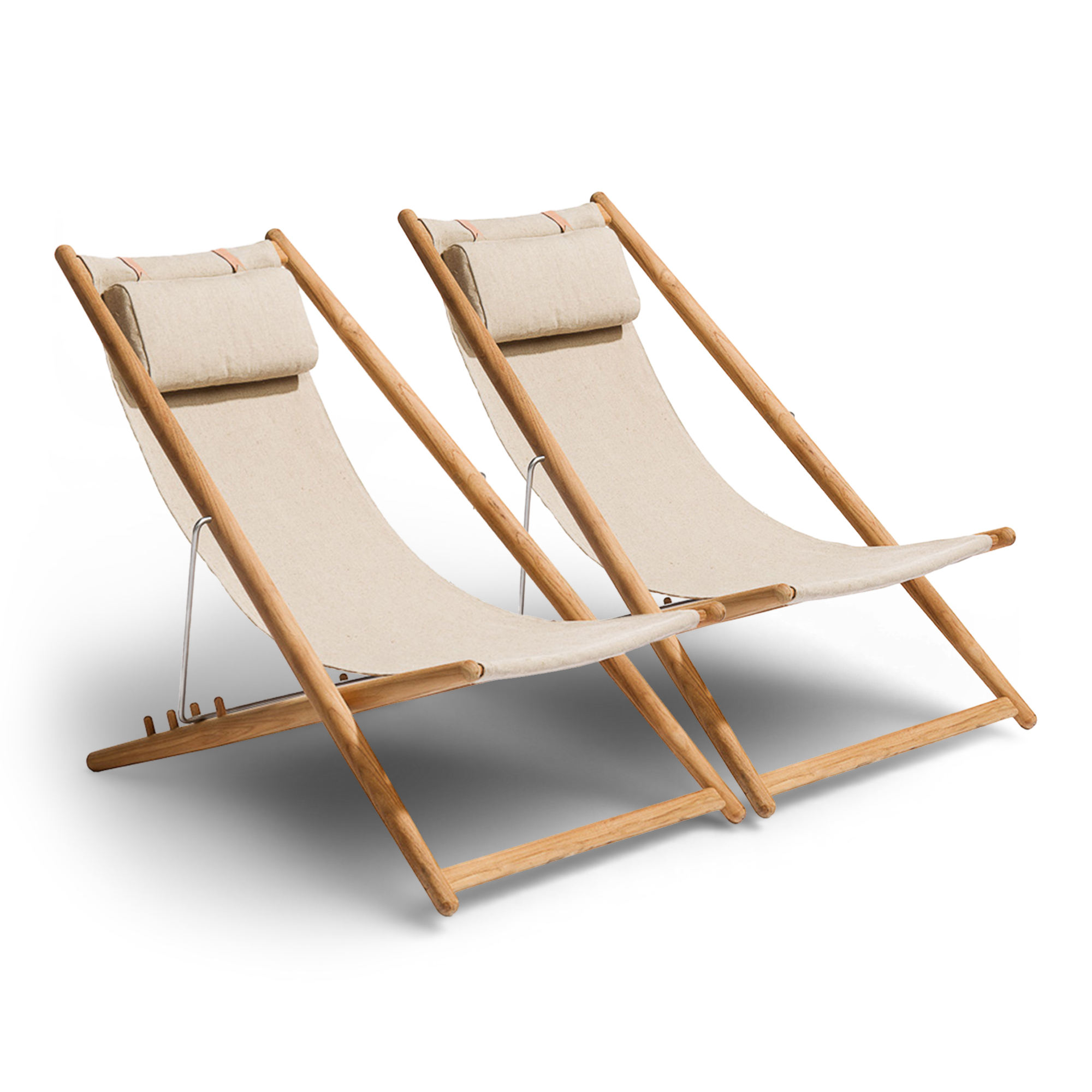 skargaarden - h55 solstol 2 st – beige papyrus - solstolar - björn hultén - metall/trä/textilmaterial