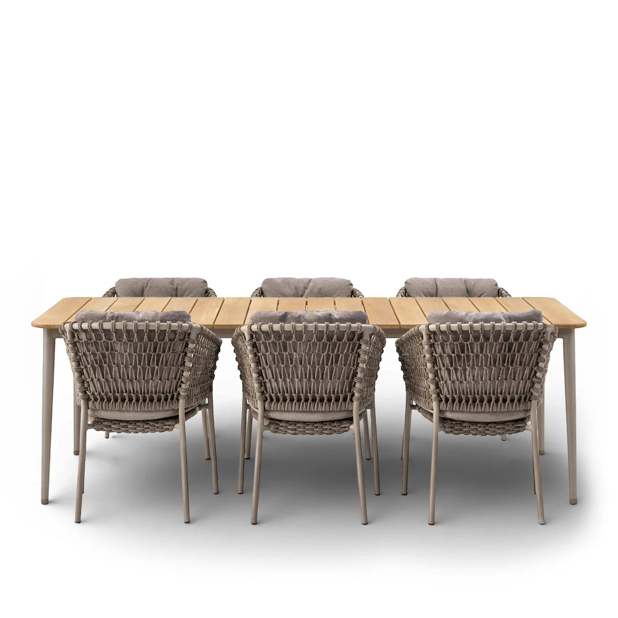 Ocean matstolar utomhus 6 st & Core matbord utomhus 210 x 90 cm – Taupe