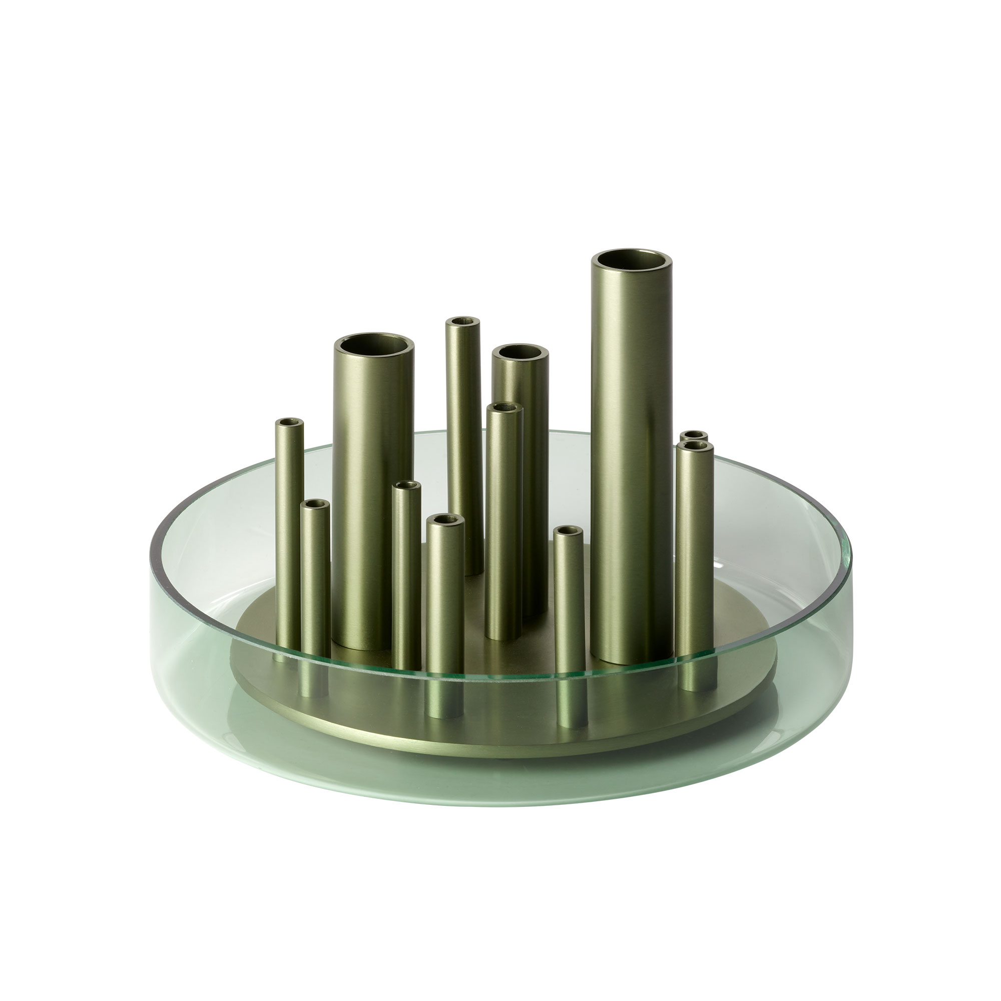 Fritz Hansen - Ikeru Vase Aluminium/Forest Green Low - Krukor & vaser - Jaime Hayón - Grön