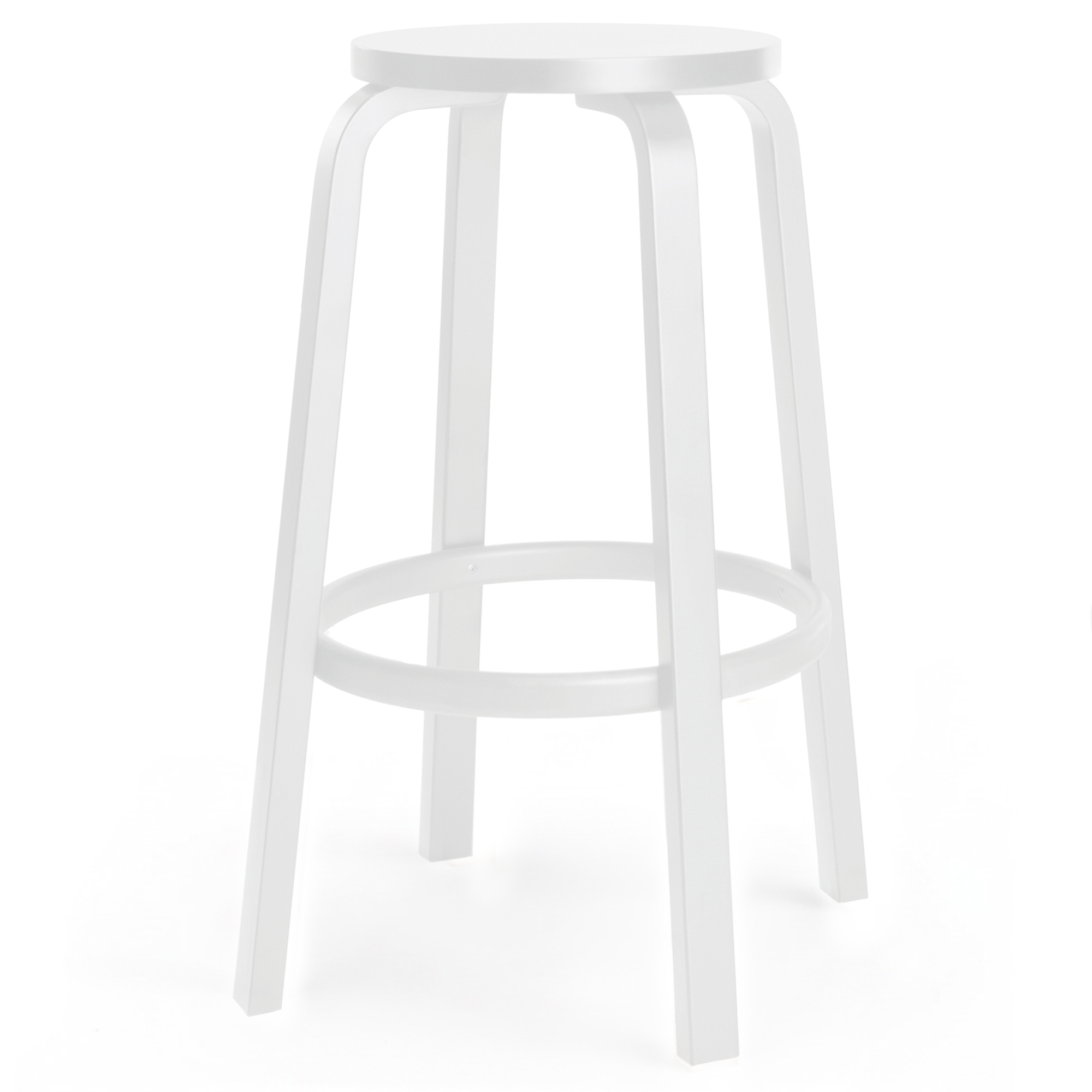 Artek - Barstol 64, 75 cm, Vitlackad bj&ouml;rk - Barstolar - Alvar Aalto - Vit - Tr&auml;