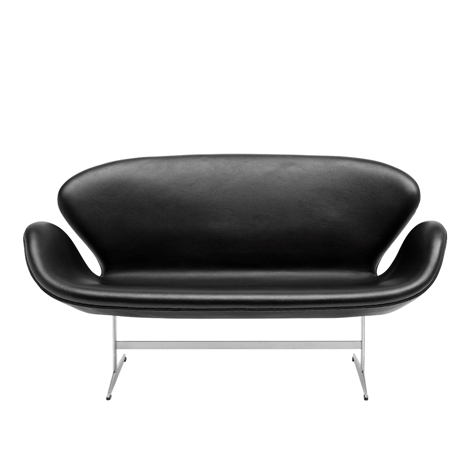 Fritz Hansen - 3321 Svanen Soffa, Läder, Essential Black - Soffor - Arne Jacobsen - Svart | Möbler - Soffor Och Dagbäddar - Soffor | Möbelexperten