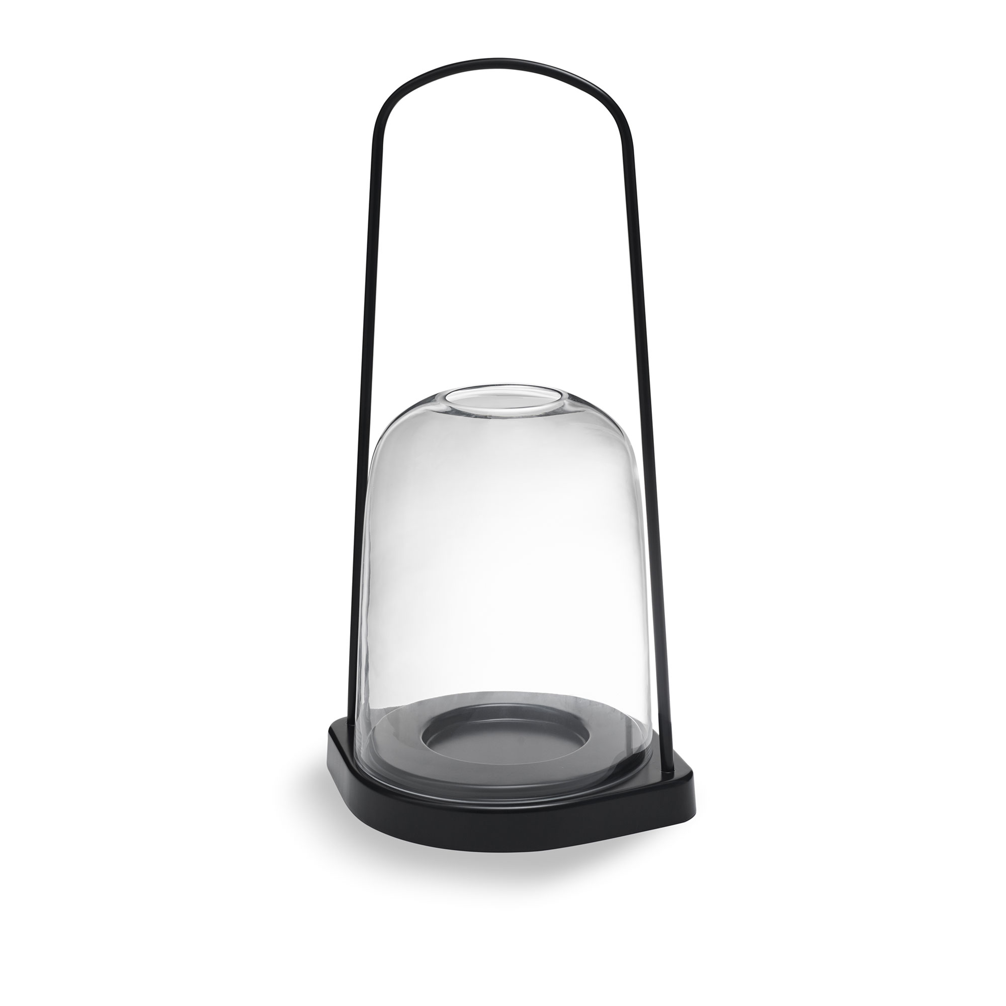 Fritz Hansen - Bell Lantern Ø30, Glass Shield, Aluminum/Stainless Steel/Anthracite Black - Eldstäder & lyktor - Martin Solem