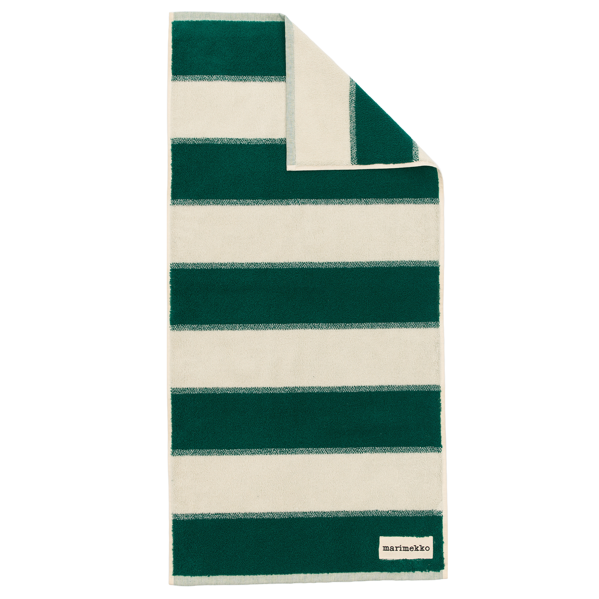 Marimekko - Galleria Bath Towel 100 x 160 cm Emerald, melon - Handdukar och badlakan - Vuokko Eskolin-Nurmesniemi | Textilier - Badrumstextilier - Handdukar Och Badlakan | Möbelexperten