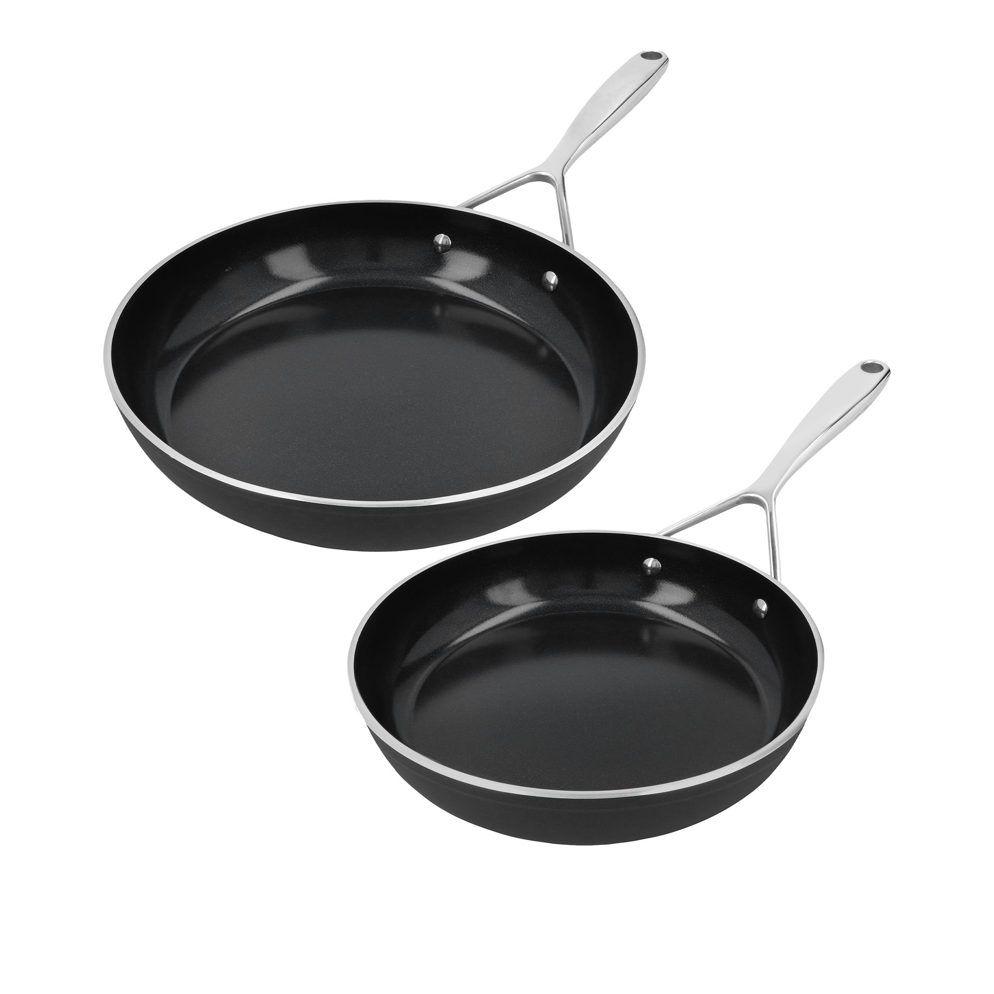 Demeyere - Alu Plus 3 Ceraforce, Set med stekpannor Ø - 24 cm & 28 cm - Stekpannor - Svart