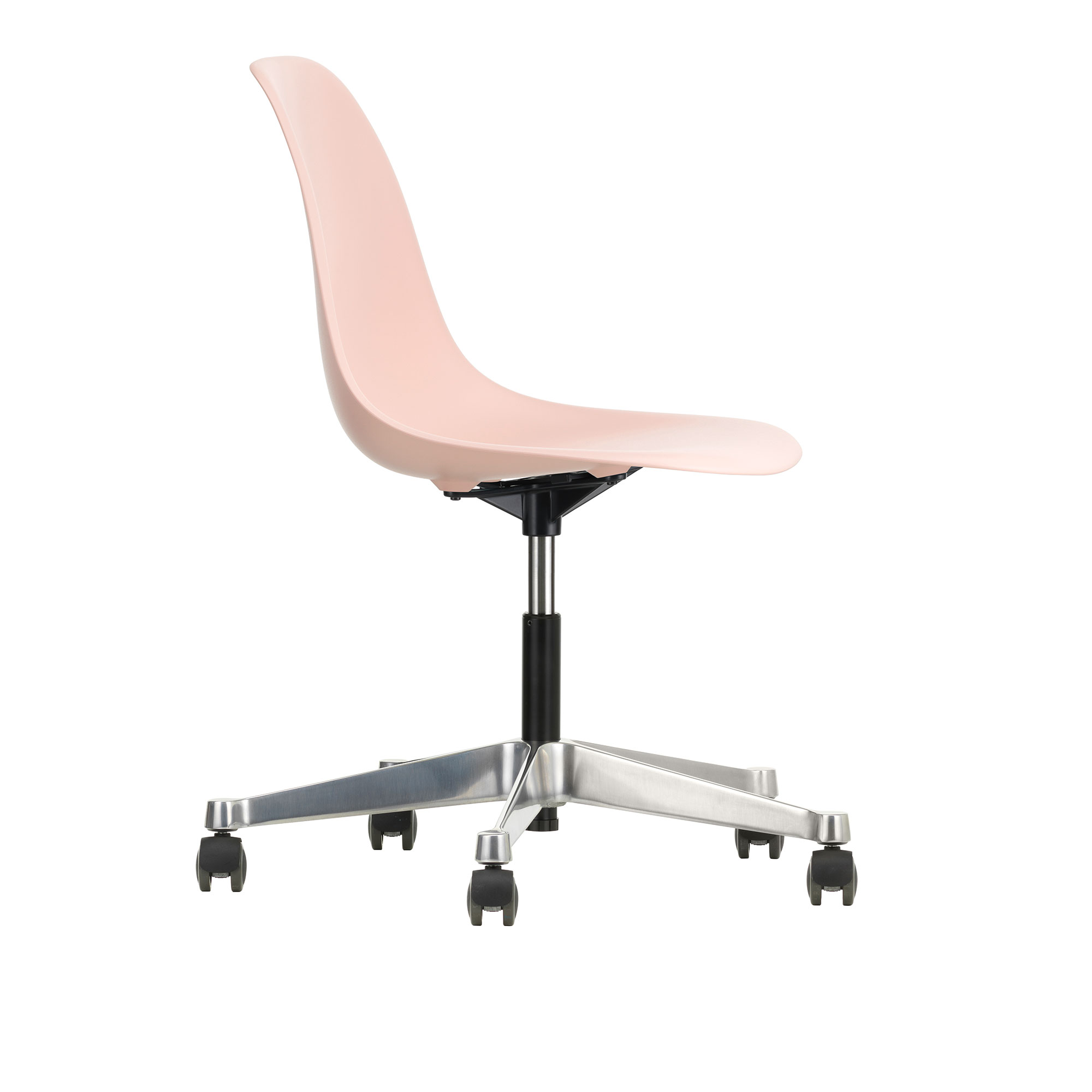 Vitra - Eames Plastic Chair PSCC - 41 Pale Rose - Castors Hard - Skrivbordsstolar - Charles & Ray Eames - Rosa