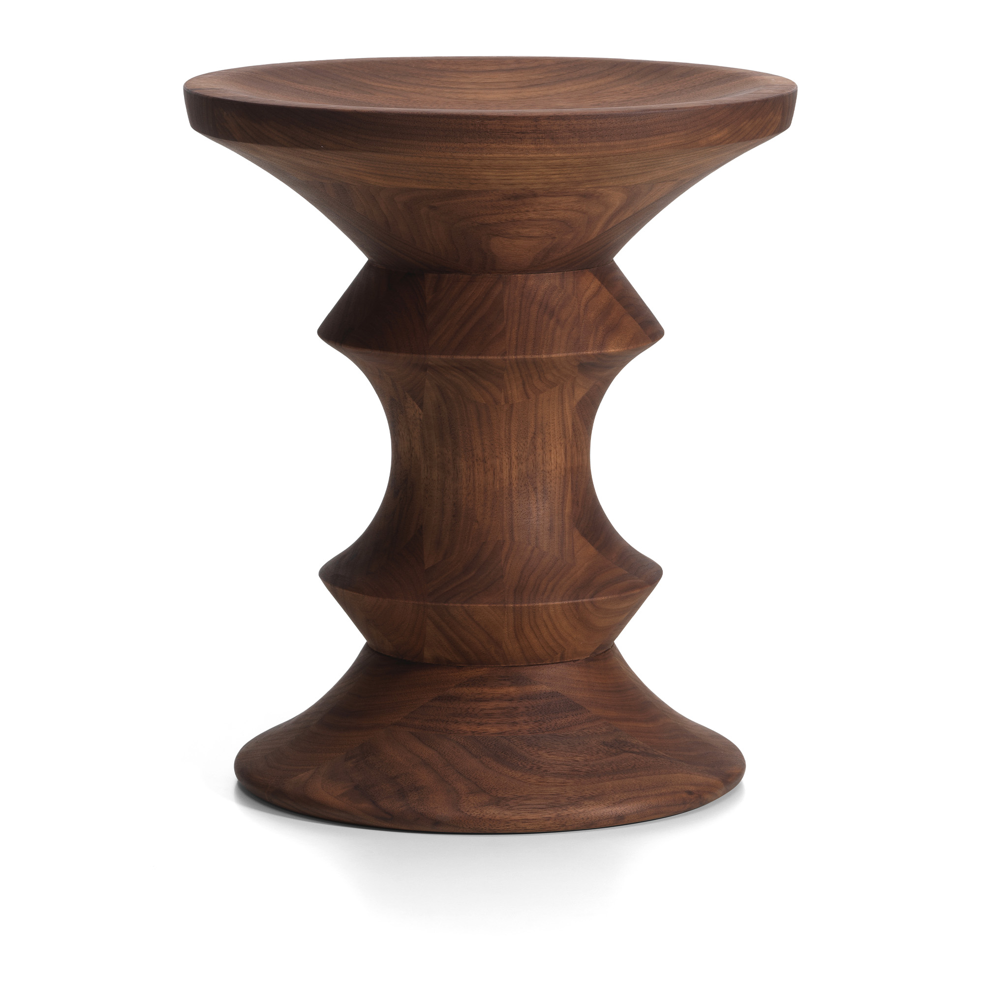 vitra - eames stool, model c dark walnut hard wax oil - pallar - charles & ray eames - trä