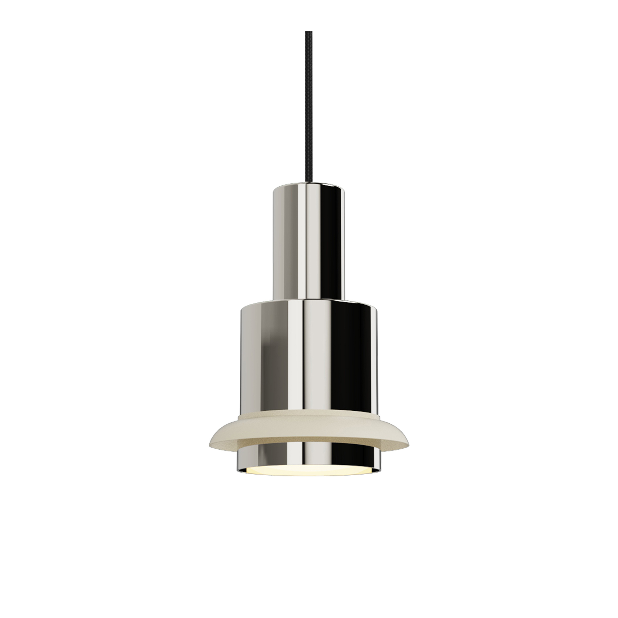 DCWéditions - Chaumont 190 Pendant lamp Ø19 cm H28 cm – Nickel & White - Pendellampor - Marc Held - Vit | Belysning - Taklampor - Pendellampor | Möbelexperten
