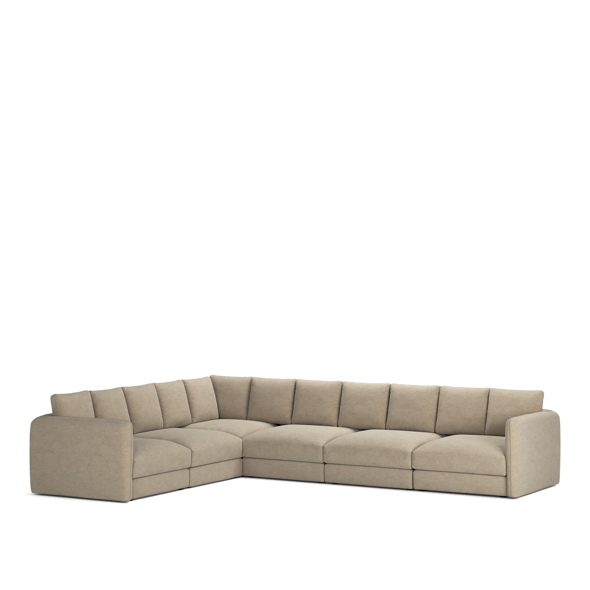 NOGA - Pavarotti 6-Seater Corner, Fixed Cover, Cushion Variant 02, Sienna Tonal 01 - Soffor - Vit